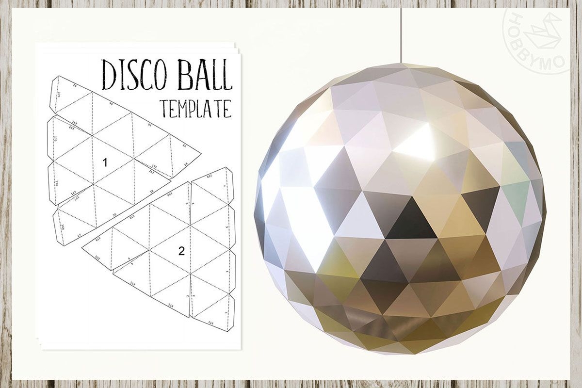 Disco Ball 3D Papercraft Template HOBBYMO