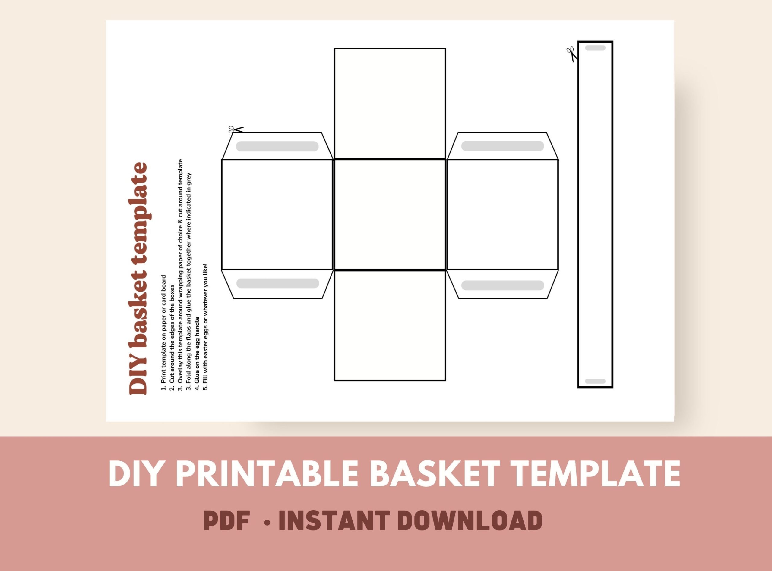 DIY Basket Printable Printable Basket Template DIY Party Favor Basket Instant Download A4 Party Favor Printable Party Basket Etsy