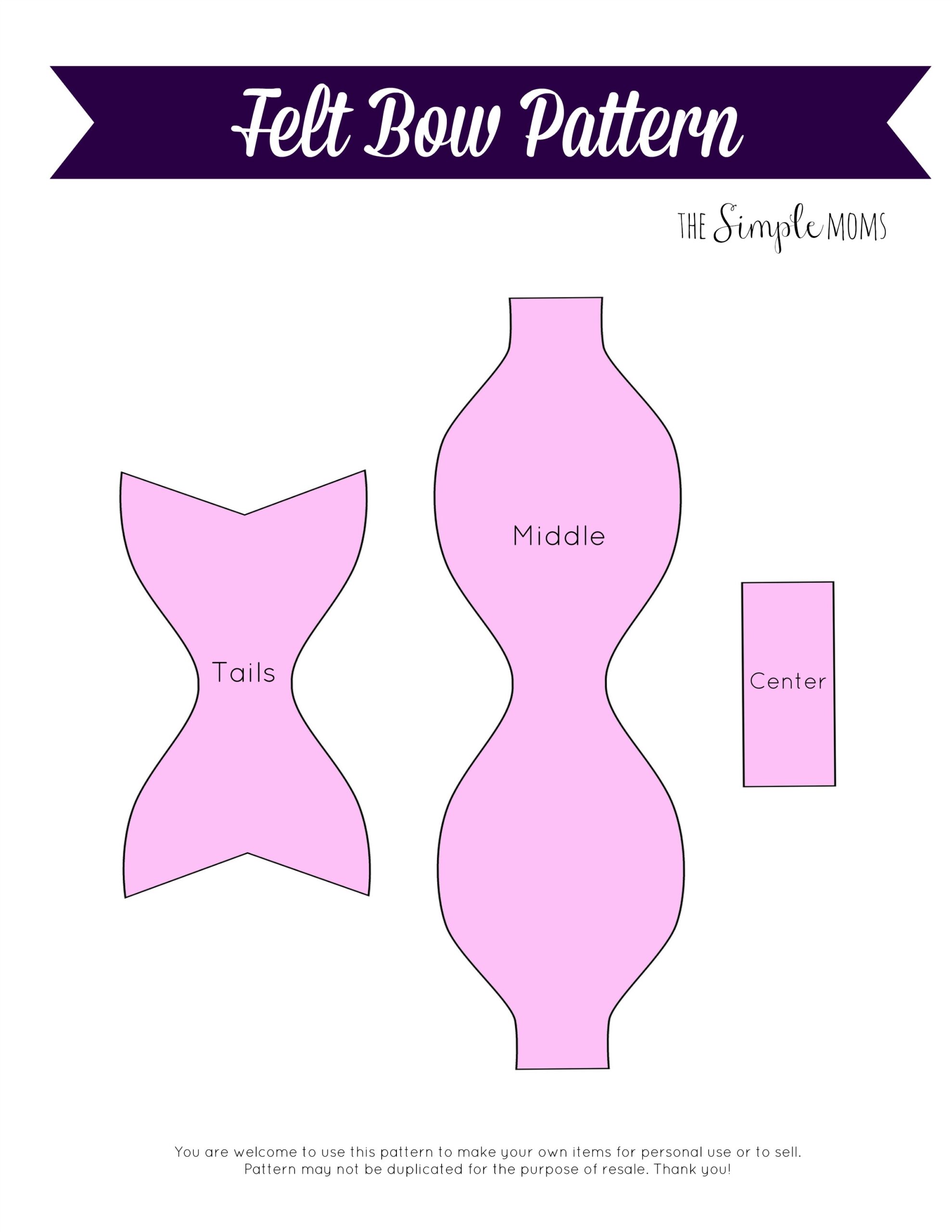 Cut Out Printable Bow Template