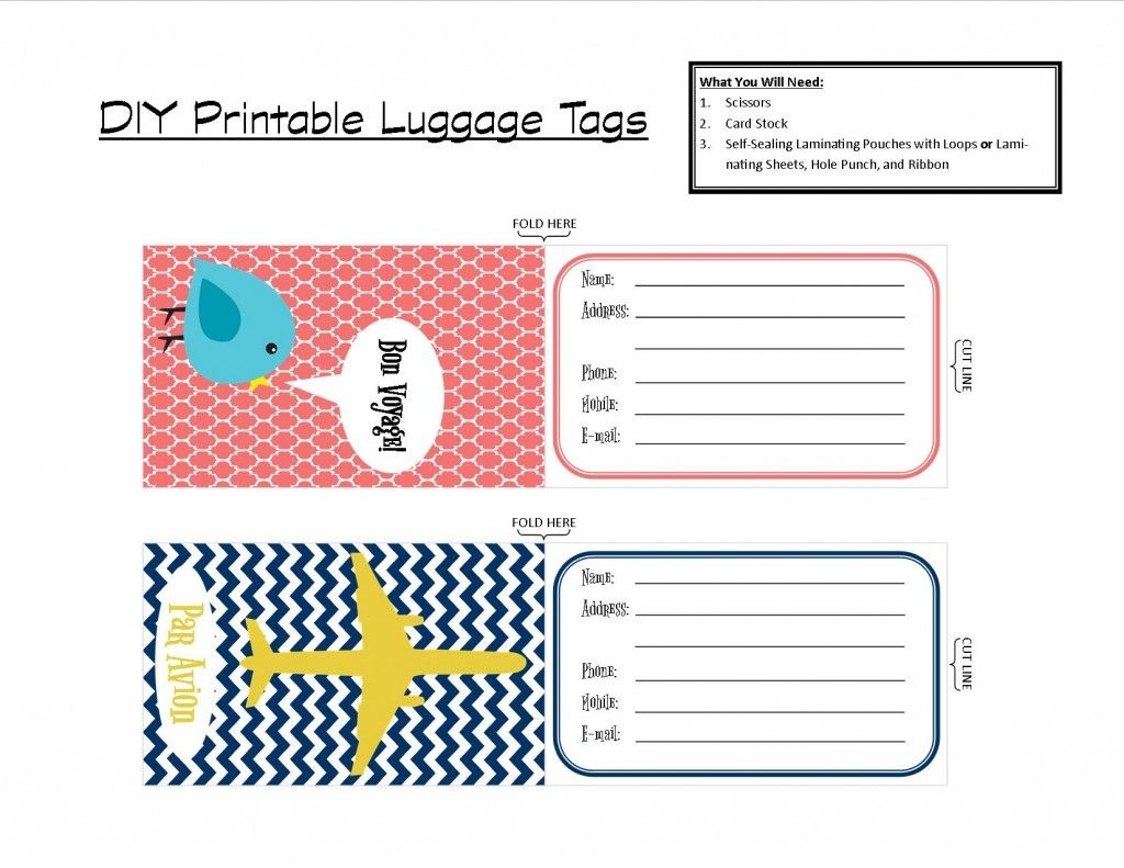 DIY Printable Luggage Tags Luggage Tags Printable Luggage Tag Template Luggage Tags Diy