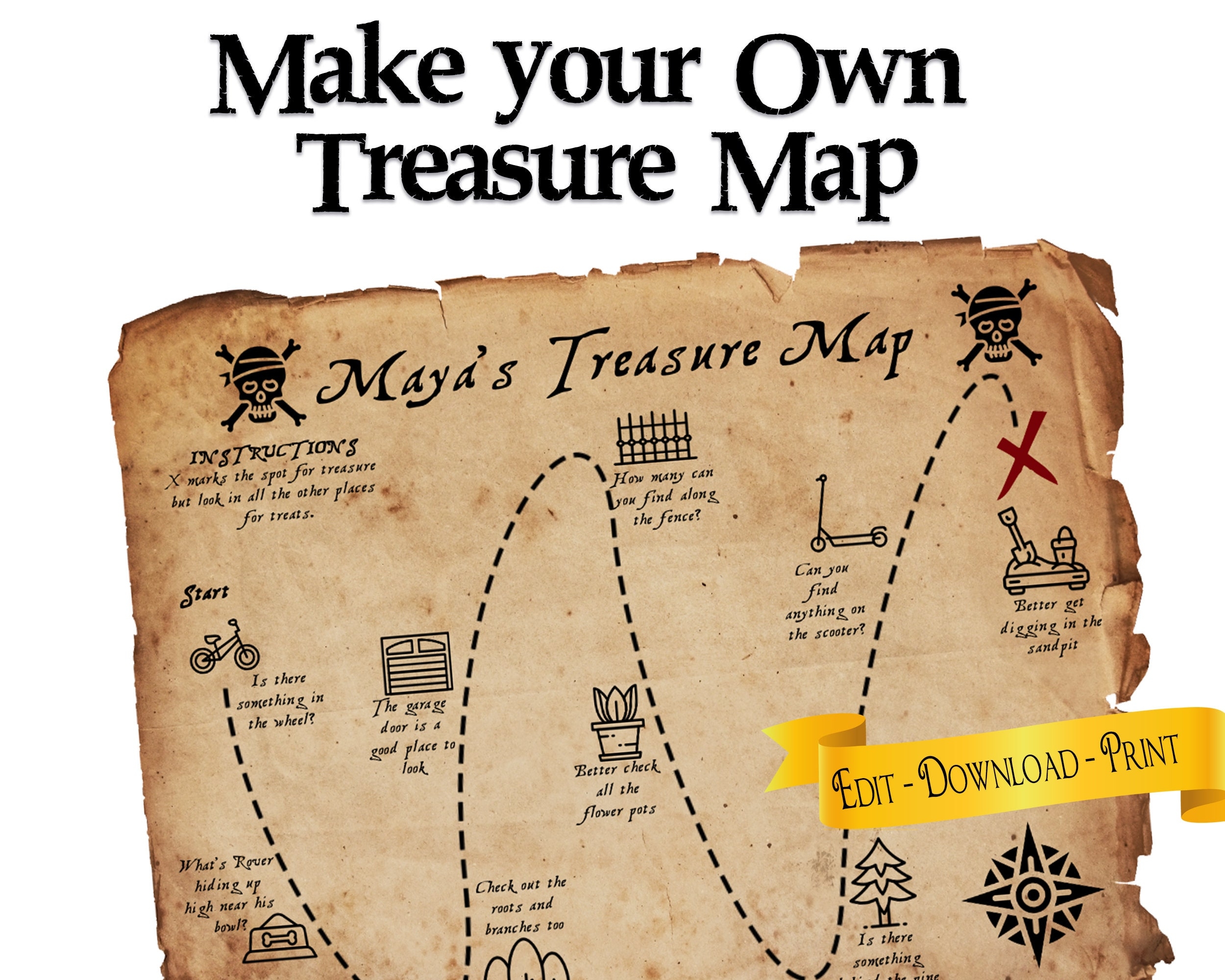 Printable Pirate Map Template