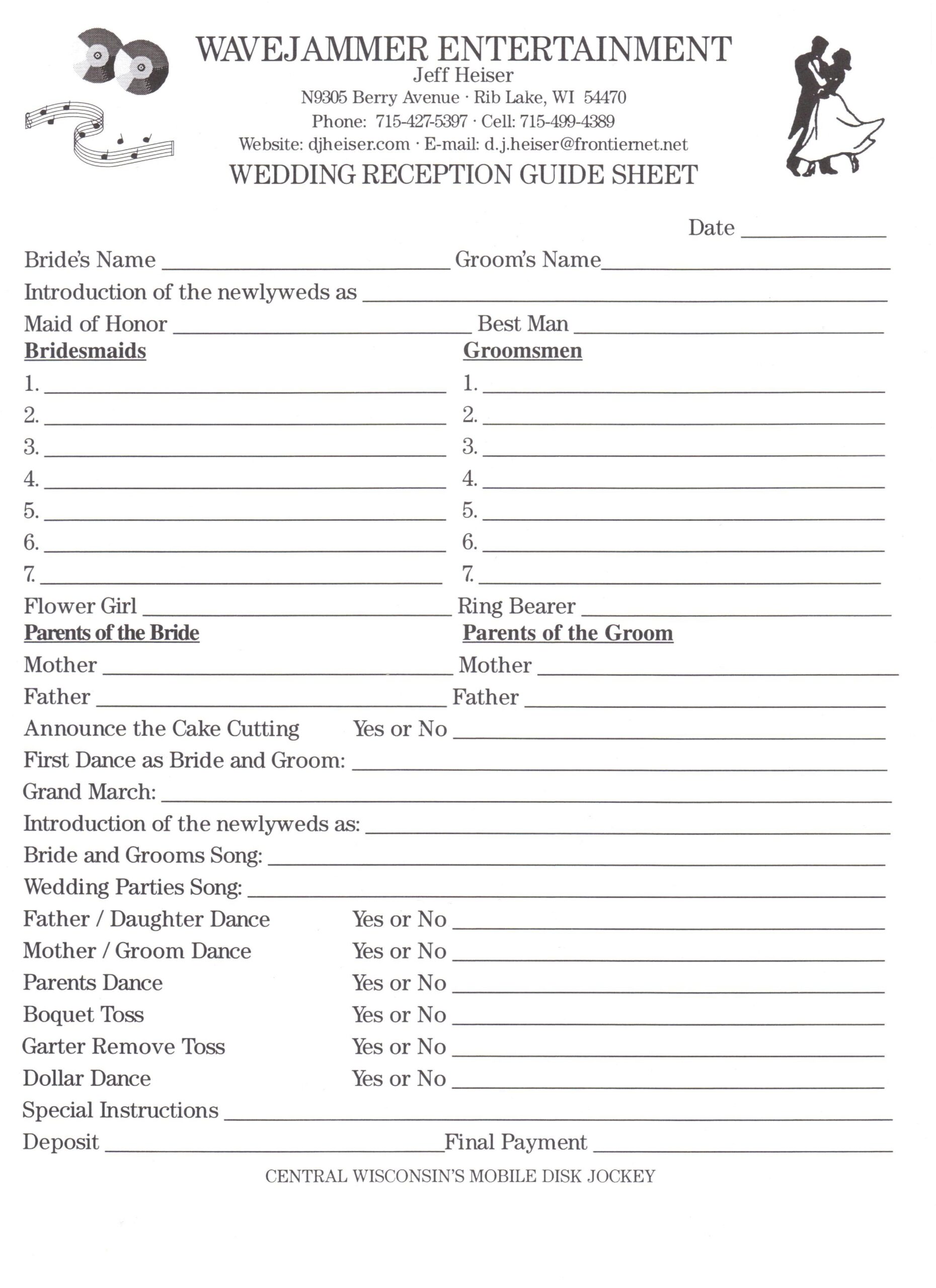 Dj Contract Free Printable Documents Wedding Song List Wedding Music List Wedding Dj Checklist