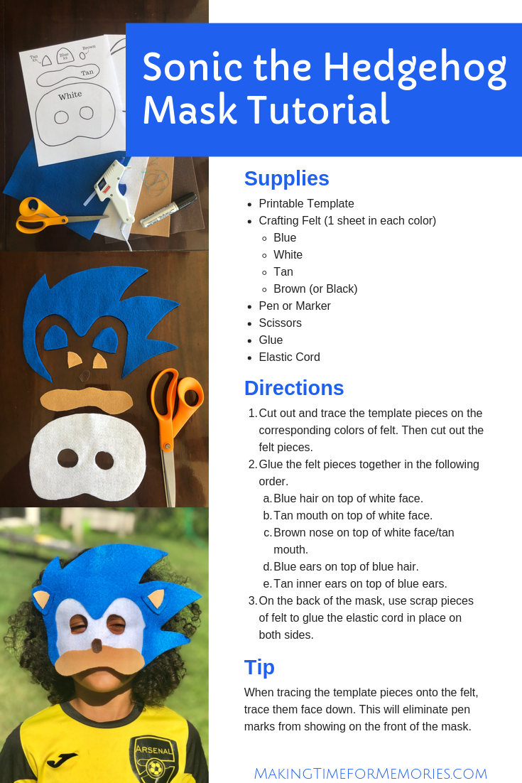 Does Sonic The Hedgehog Live On In Your Childhood Memories Bring Him Out With This Sonic The Hedgehog Mask Template And Tu Sonic Birthday Sonic Hedgehog Craft