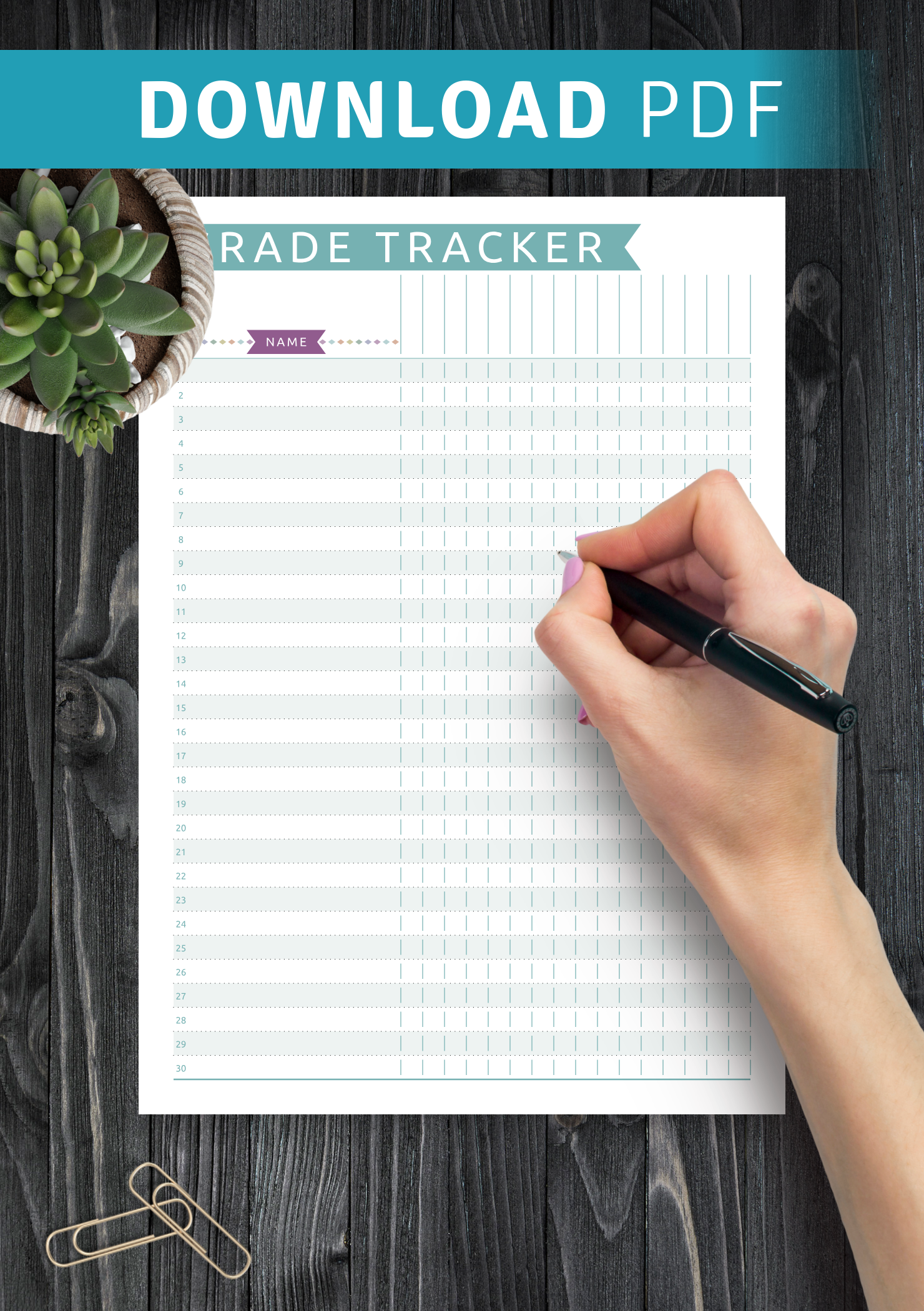 Free Printable Gradebook Template