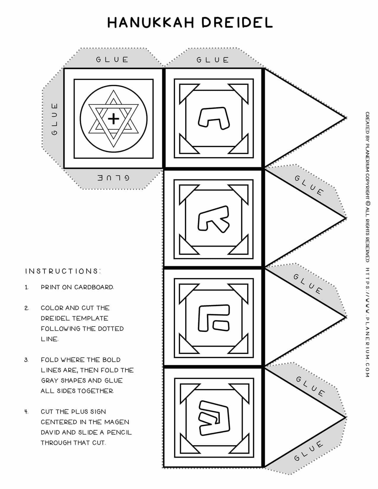Free Printable Dreidel Template