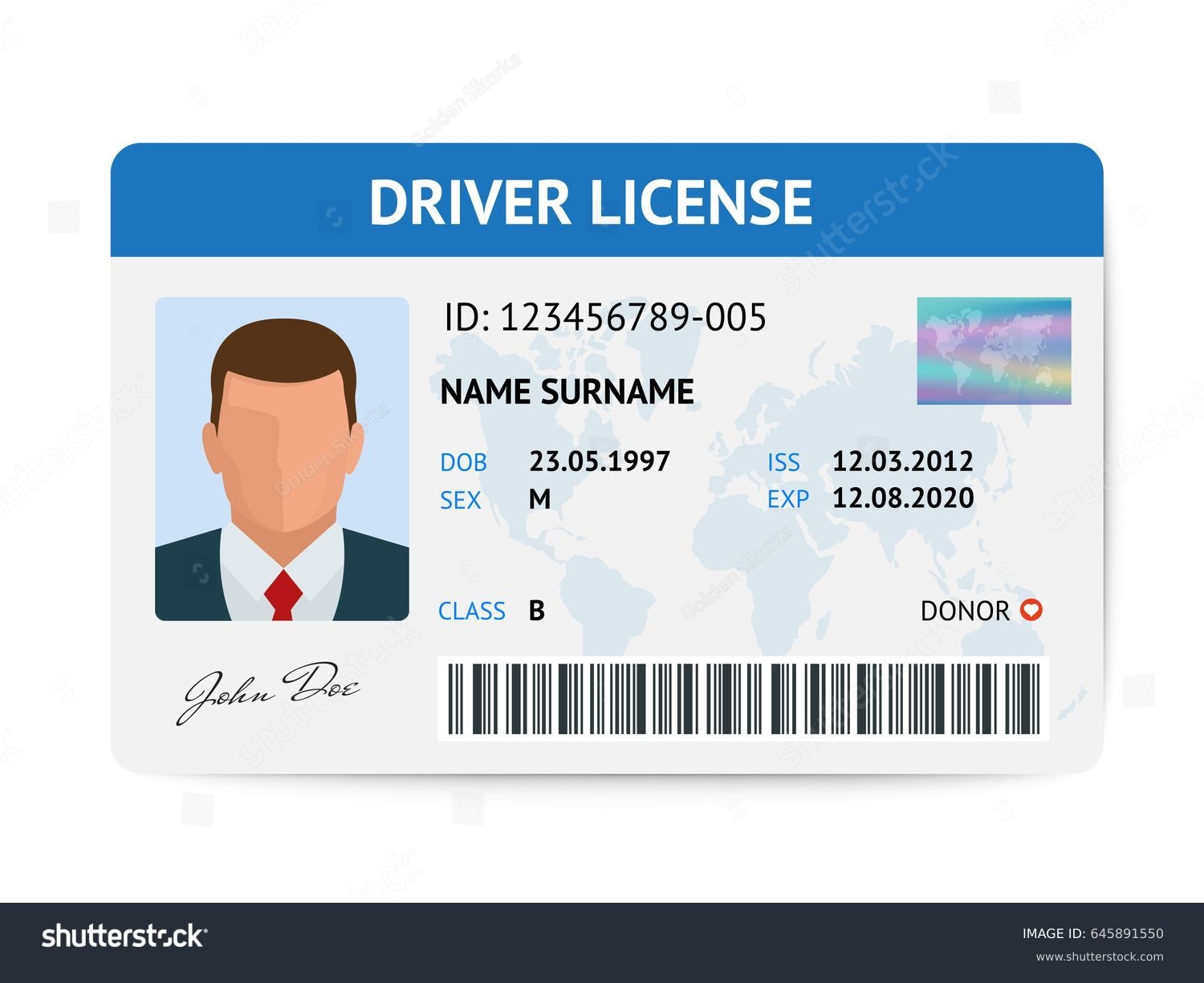 Printable Blank Drivers License Template