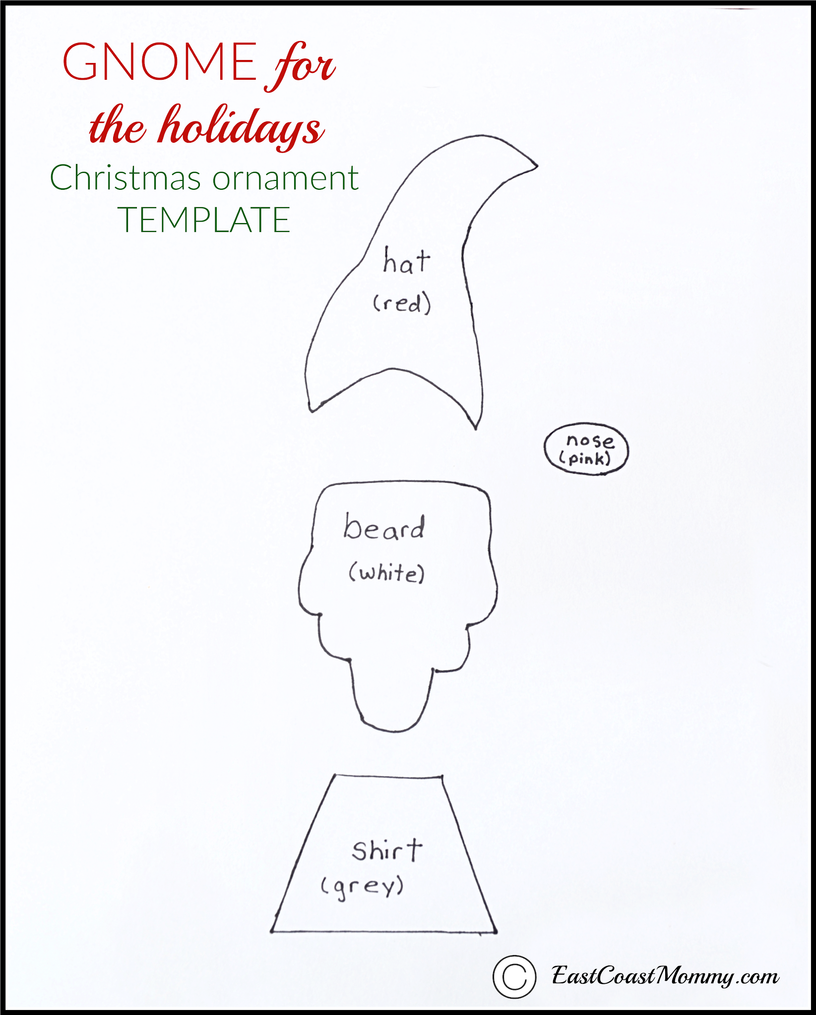 Printable Gnome Beard Template