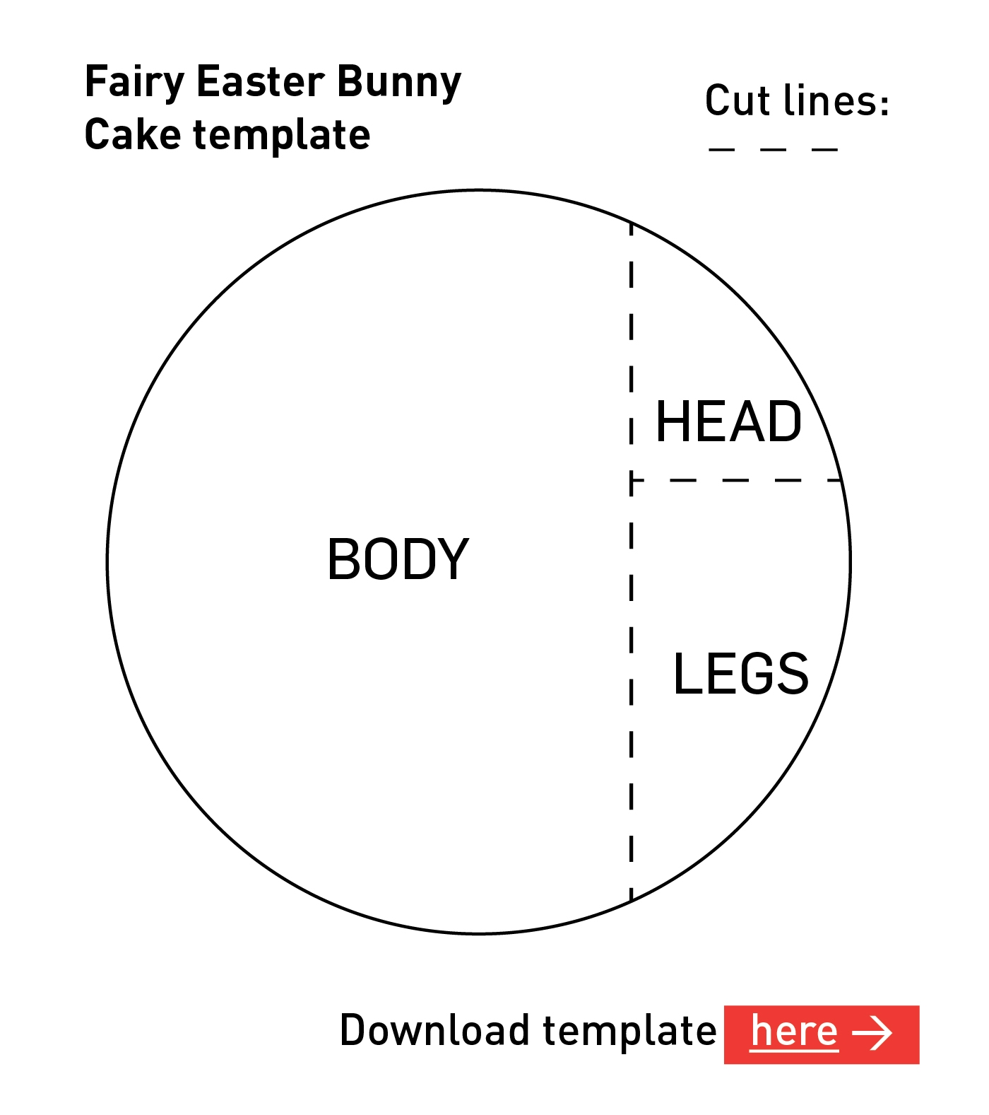 Printable Bunny Cake Template