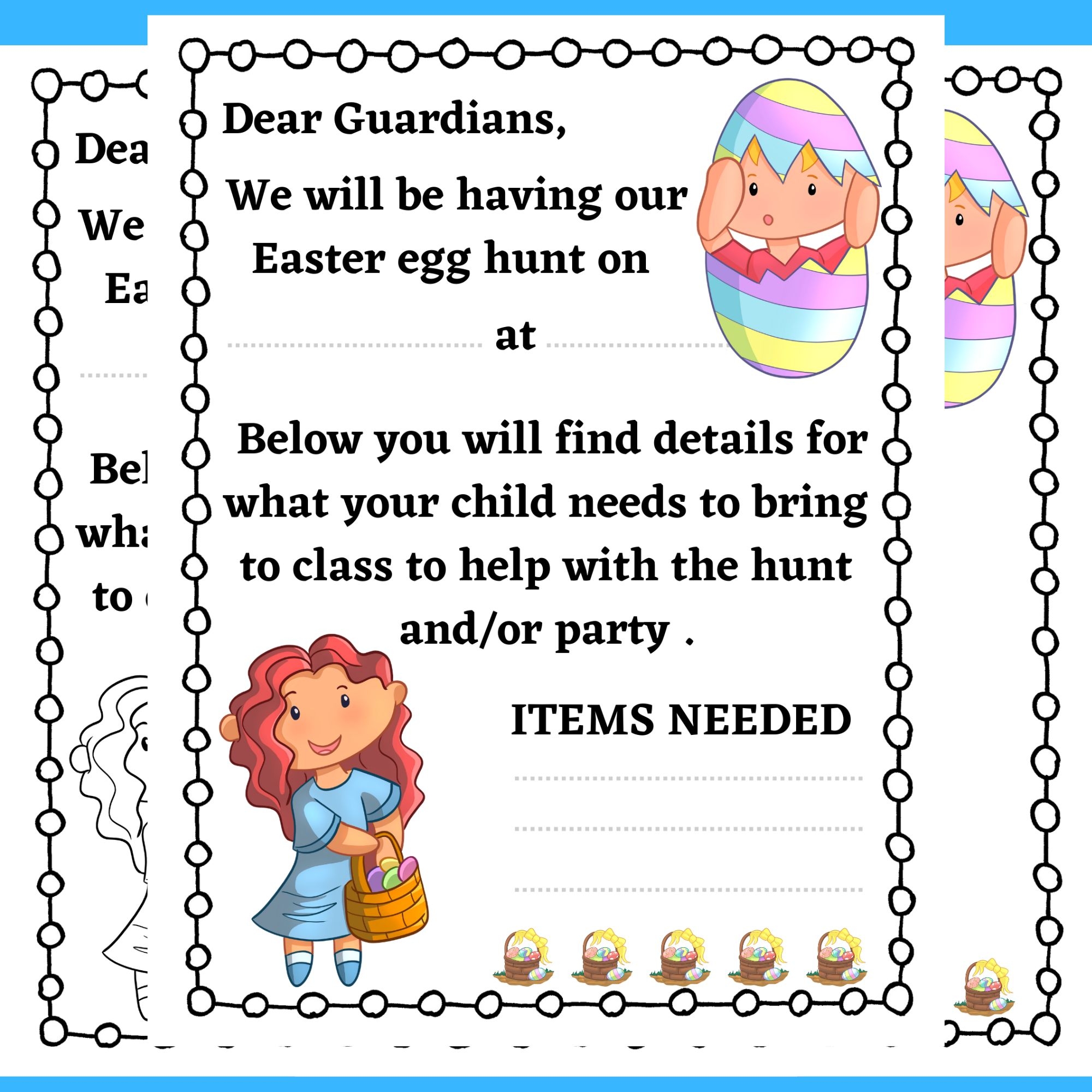 Printable Classroom Party Letter To Parents Template