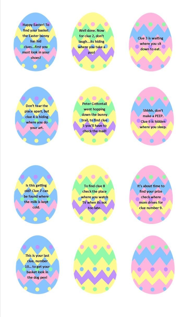 Free Printable Blank Easter Egg Hunt Template