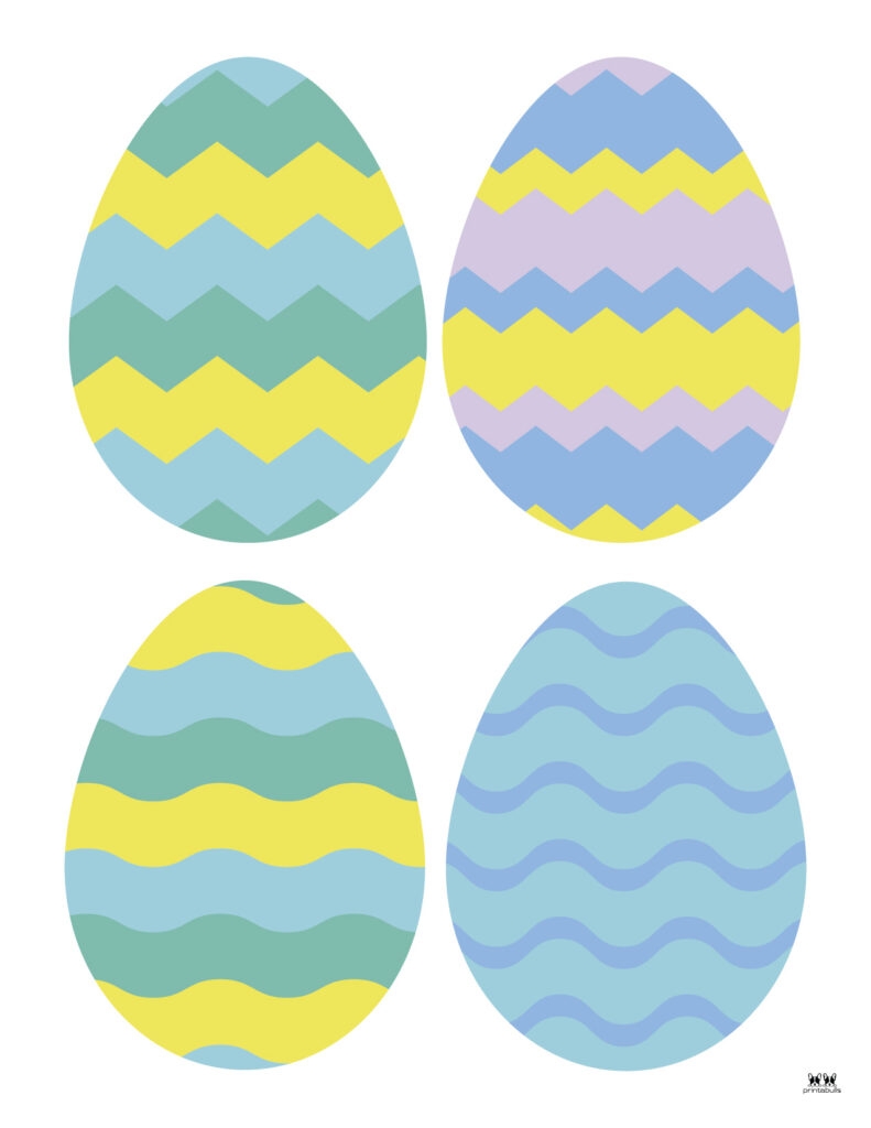 Colored Template Printable Easter Eggs