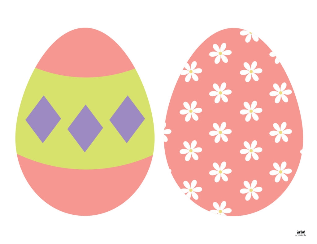 Colored Template Printable Easter Eggs