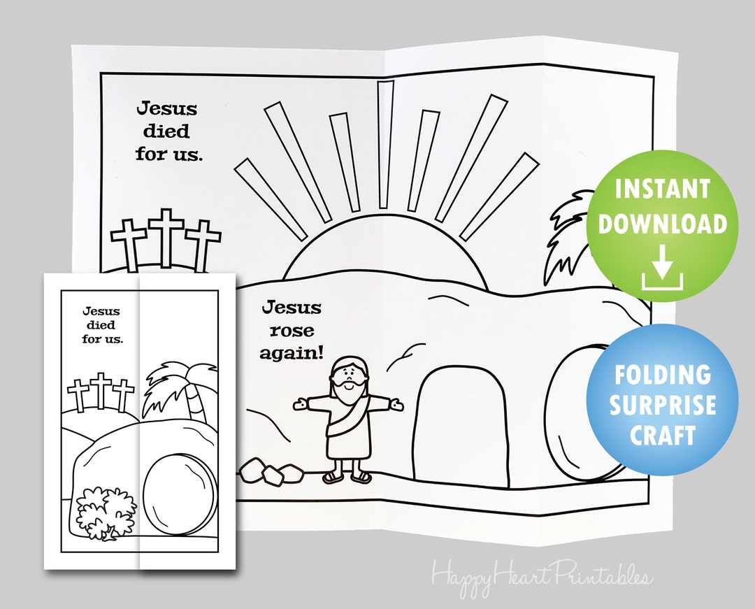 Easter Empty Tomb Folding Surprise Craft Etsy