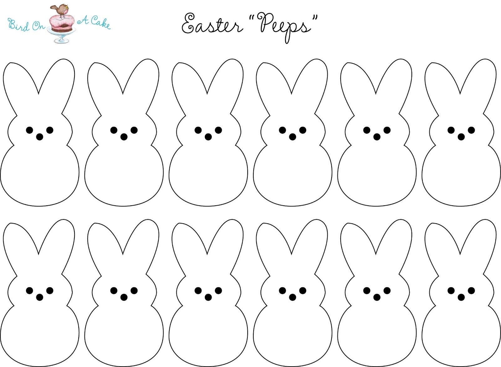 Easter Peeps Bunny Template Printable Easter Activities Easter Peeps Easter Activities