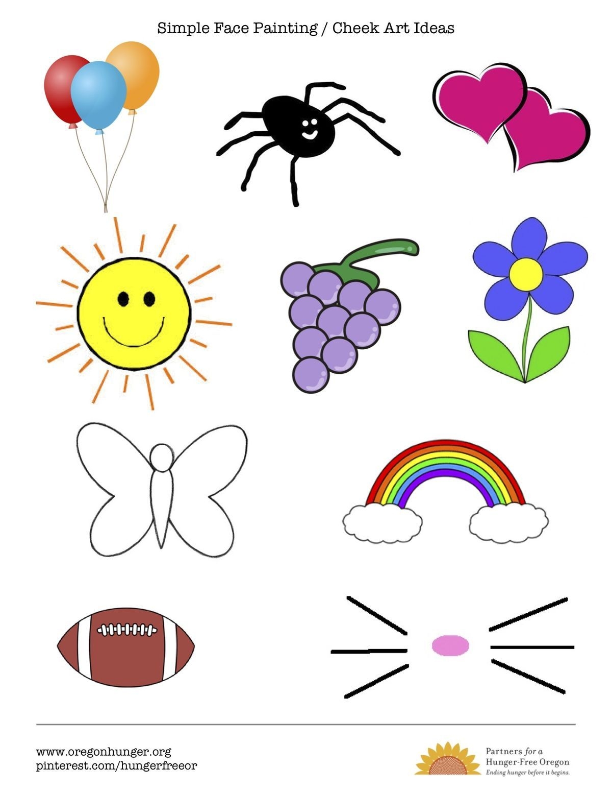 Easy Face Painting Template Printable Printable Templates Free