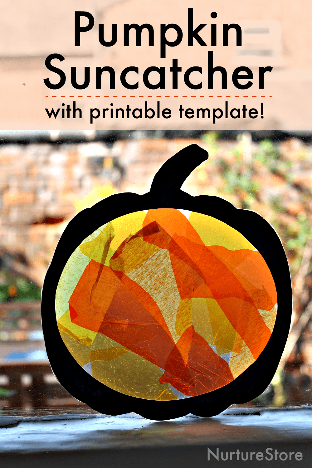 Easy Pumpkin Suncatcher Craft With Printable Template NurtureStore