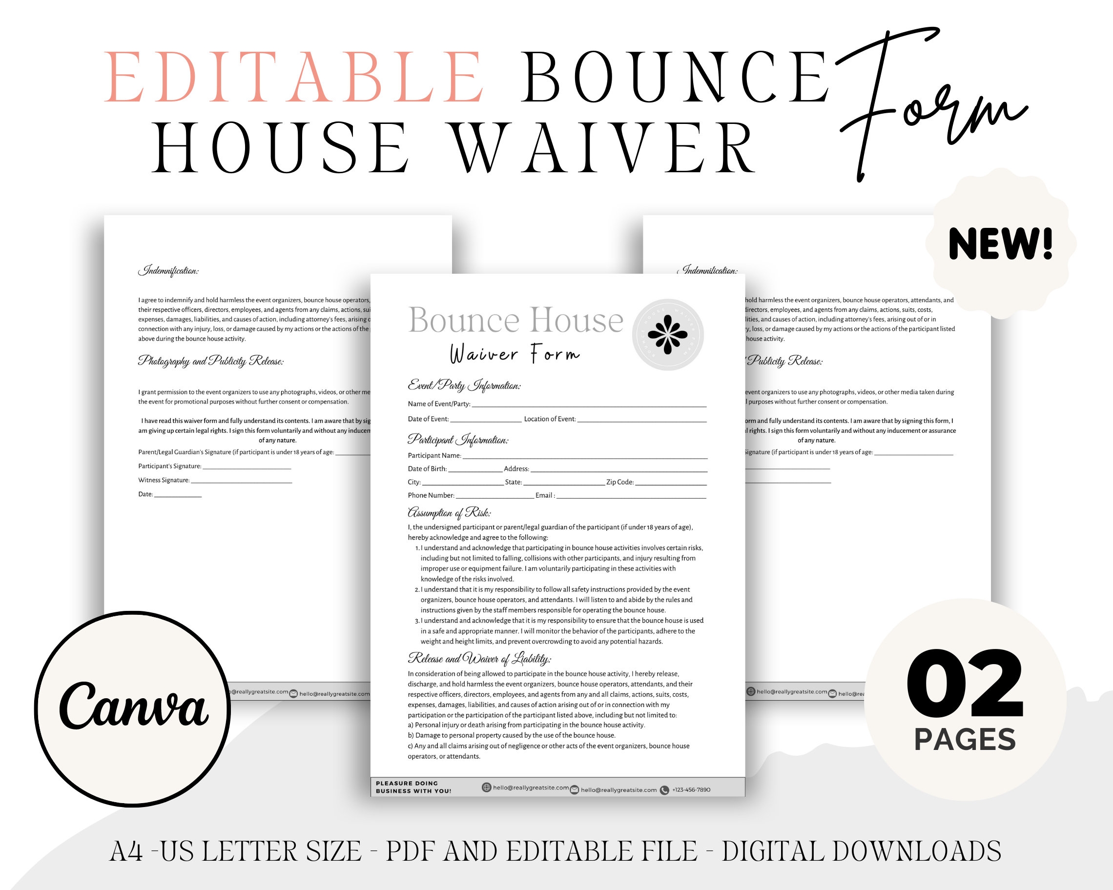 Printable Bounce House Waiver Template