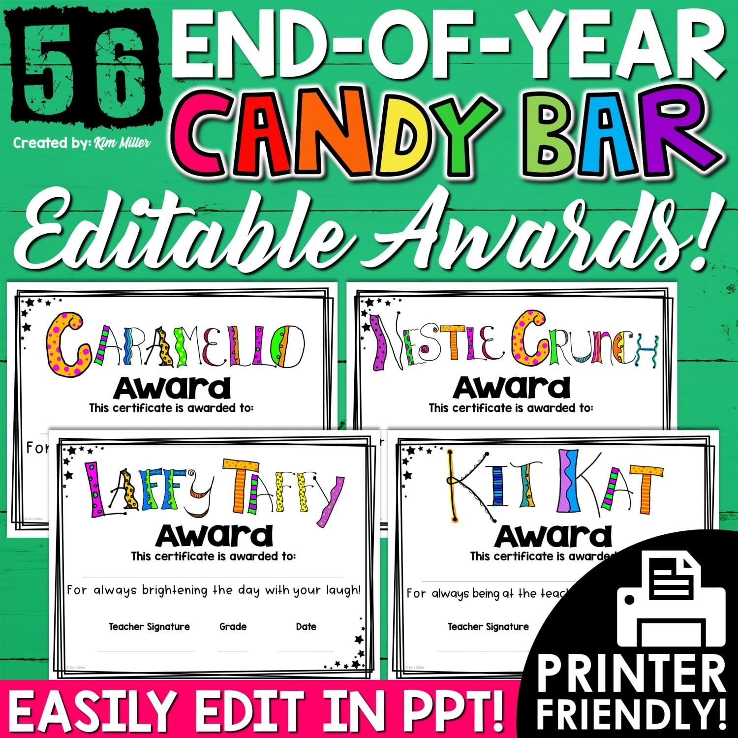 Printable Candy Bar Awards Template Free