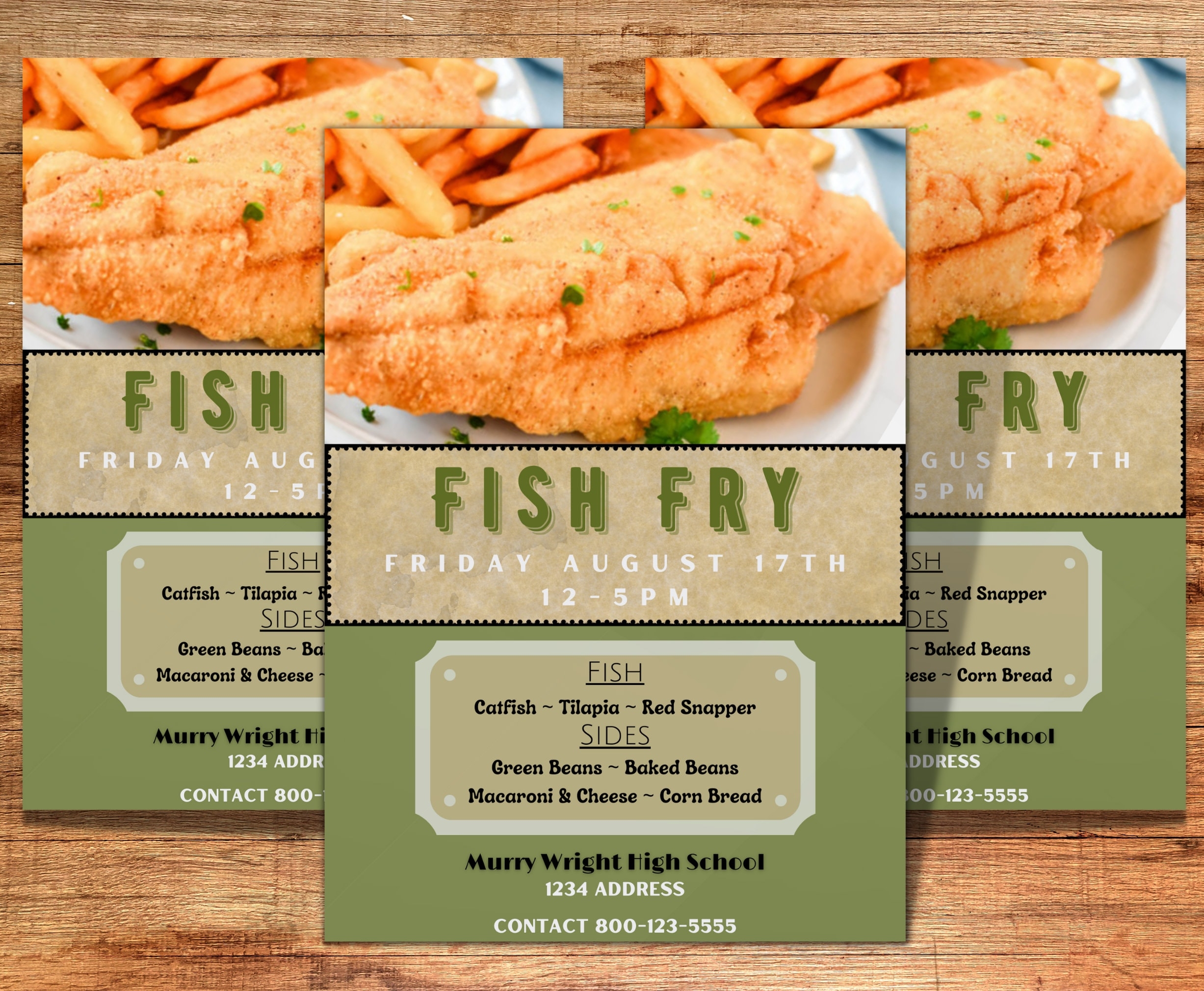 Editable Fish Fry Flyer 5x7 DIY Printable Canva Template Etsy