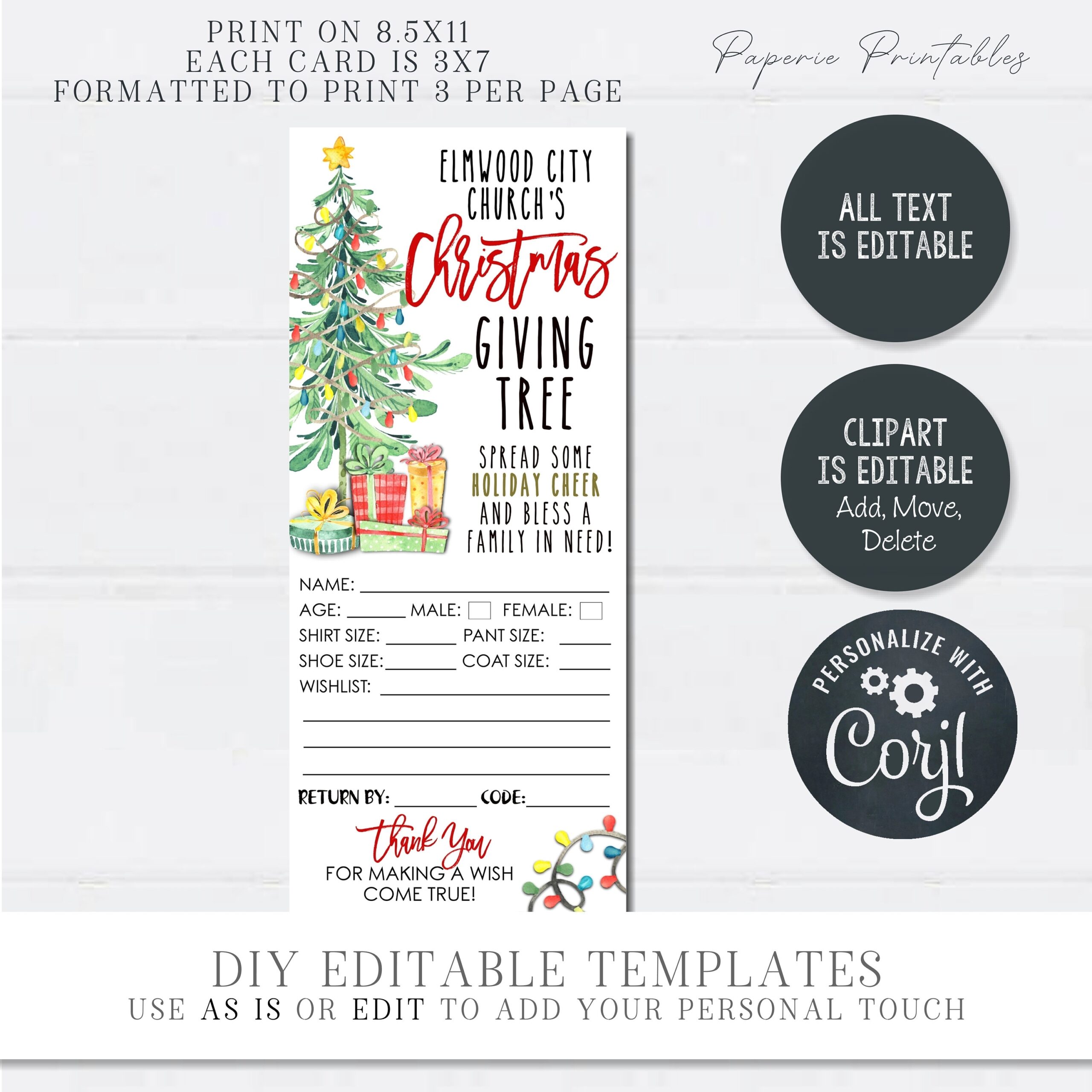 Free Printable Giving Tree Tag Template