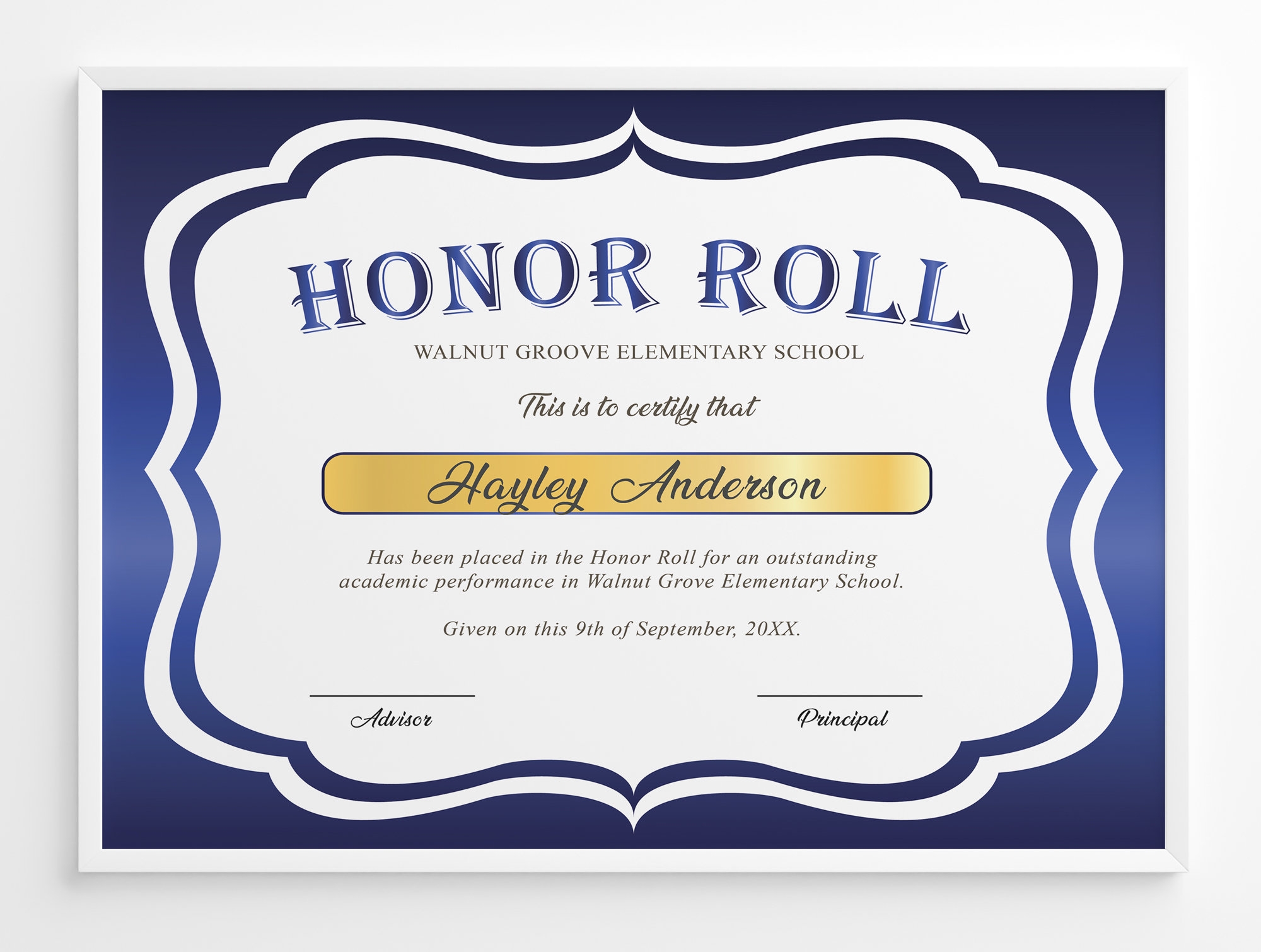 Editable Honor Roll Etsy