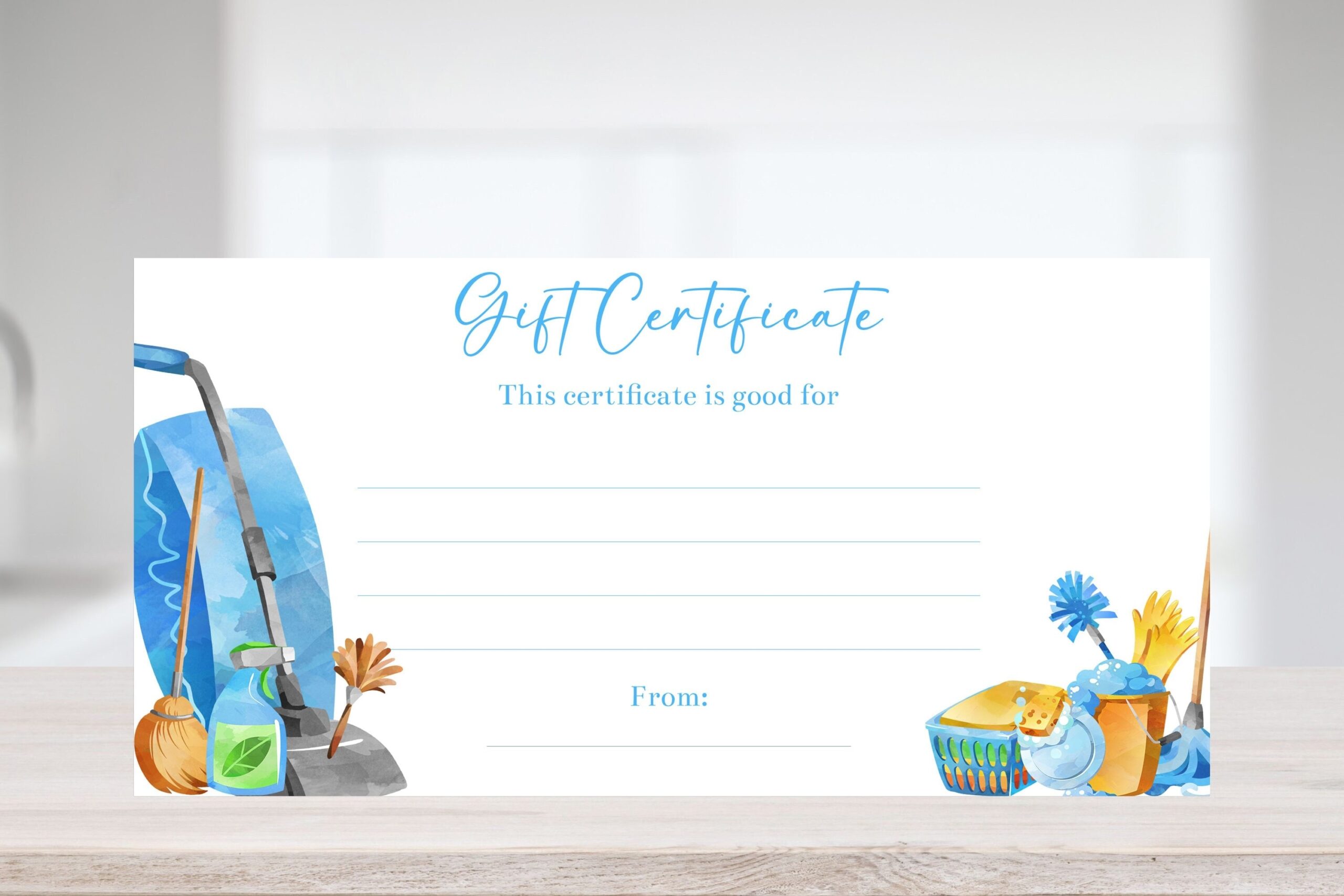 Free Printable House Cleaning Gift Certificate Template