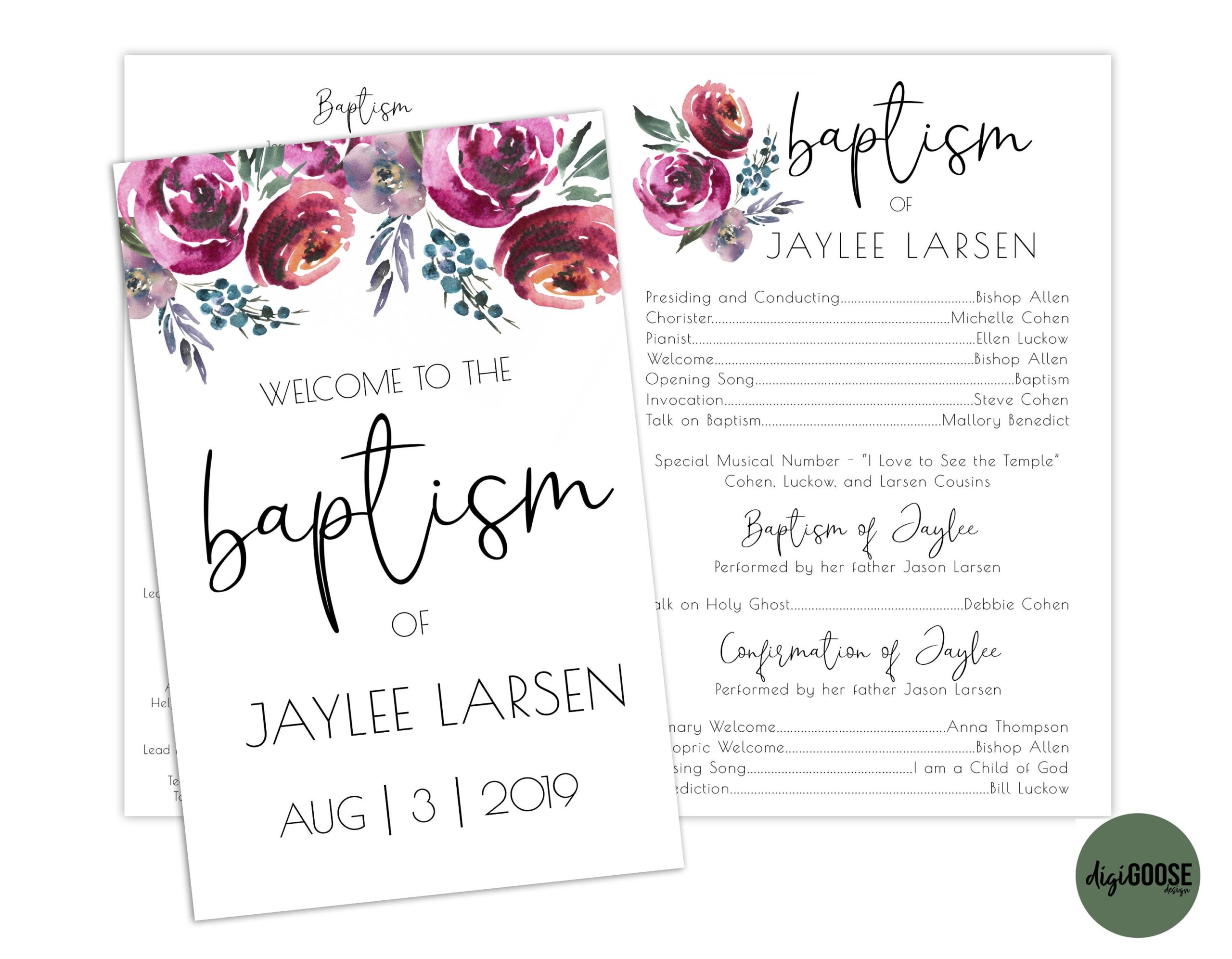 Diy Printable Free Free Lds Baptism Program Template
