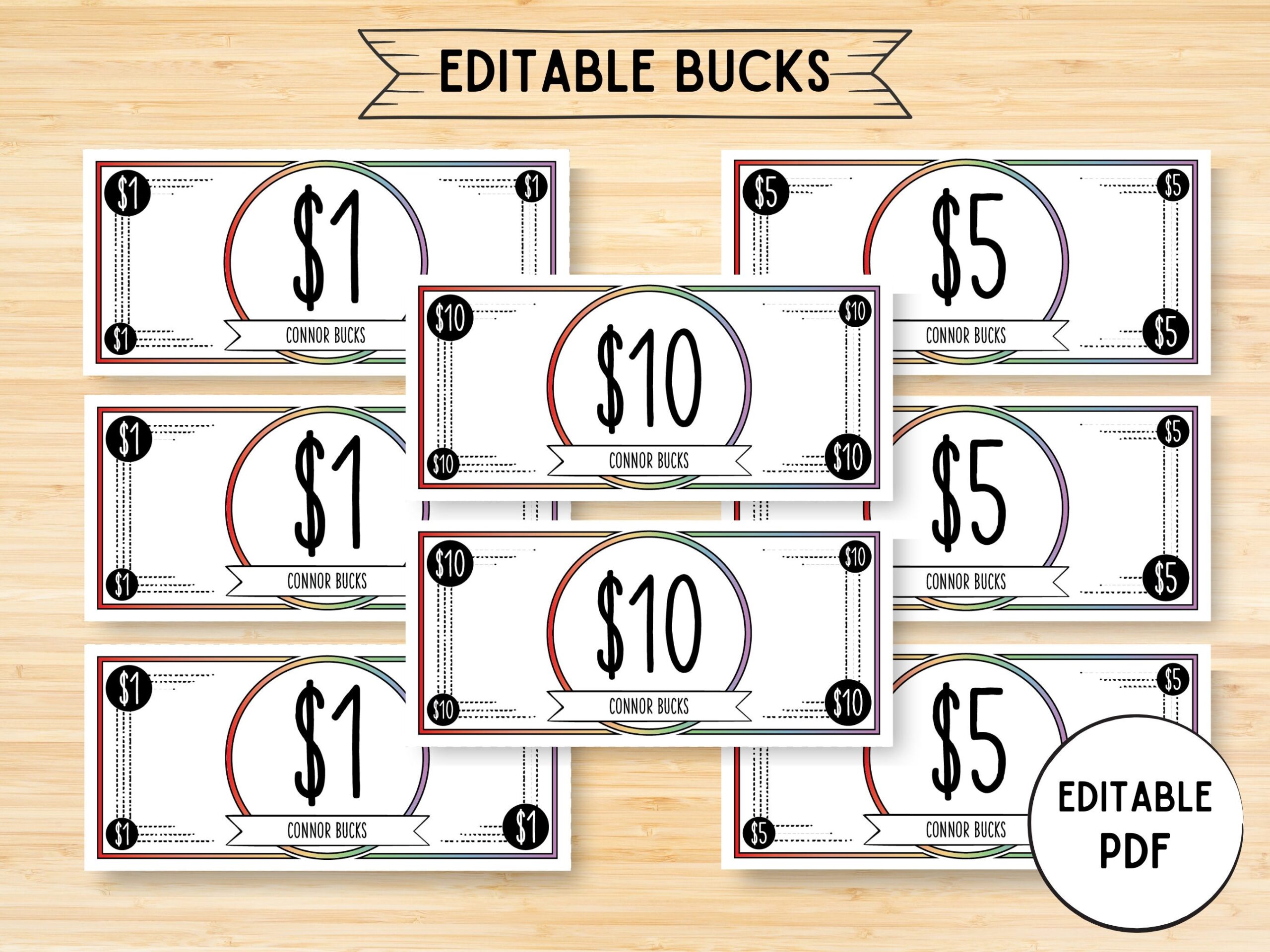 Printable Reward Bucks Template