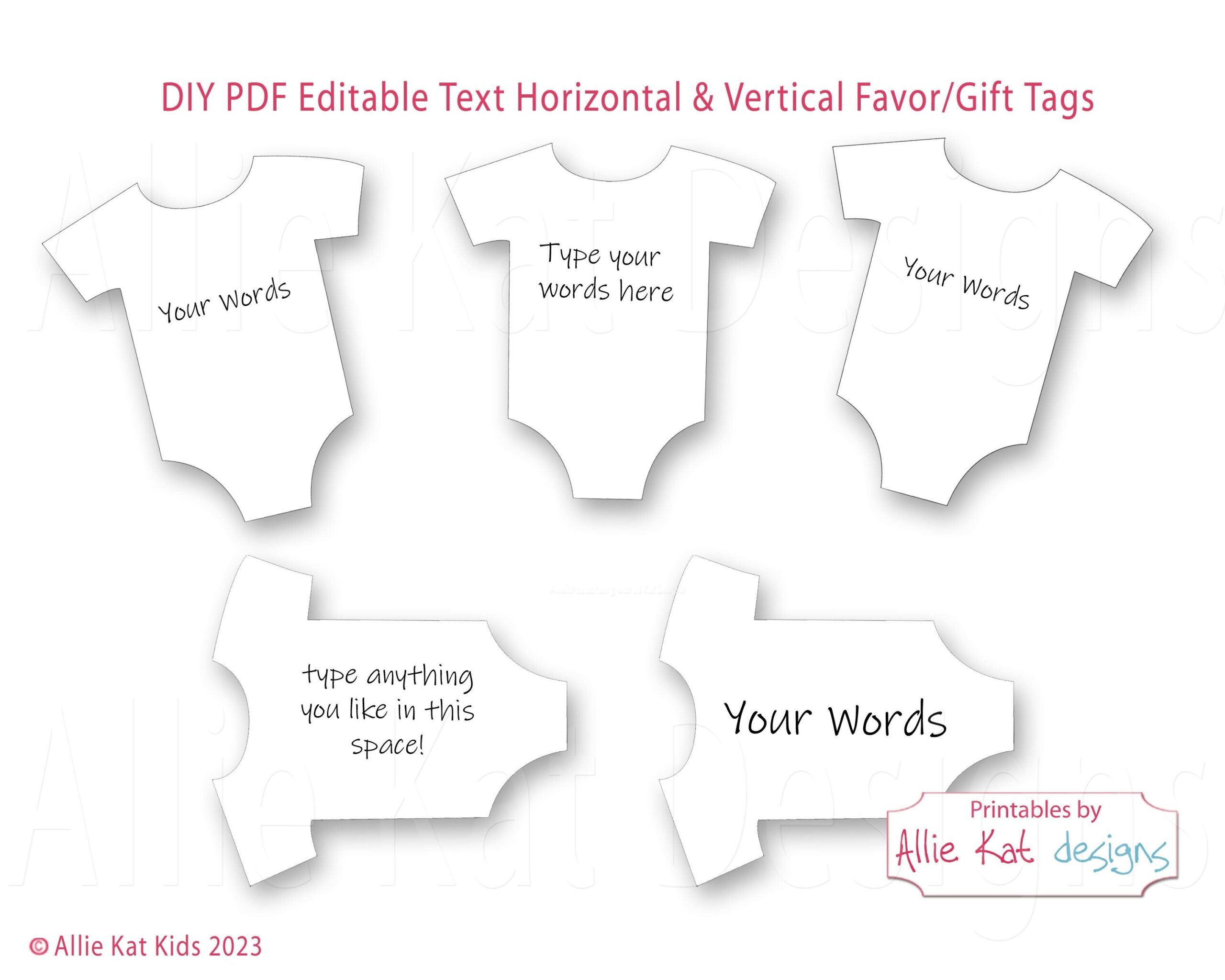 Printable Free Editable Onesie Template