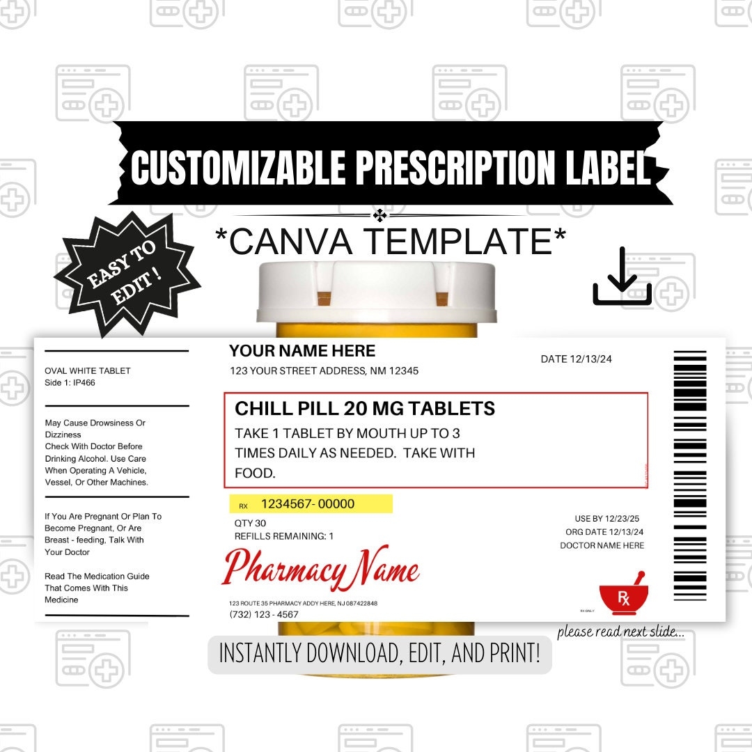 Printable Cvs Prescription Label Template