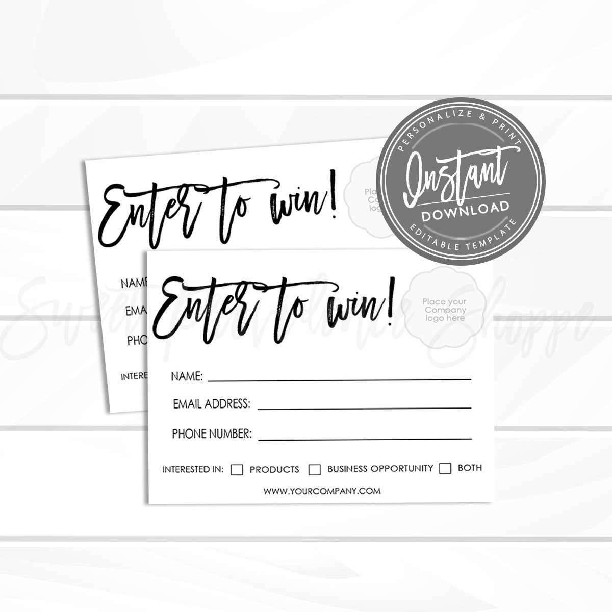 Printable Enter To Win Template Word