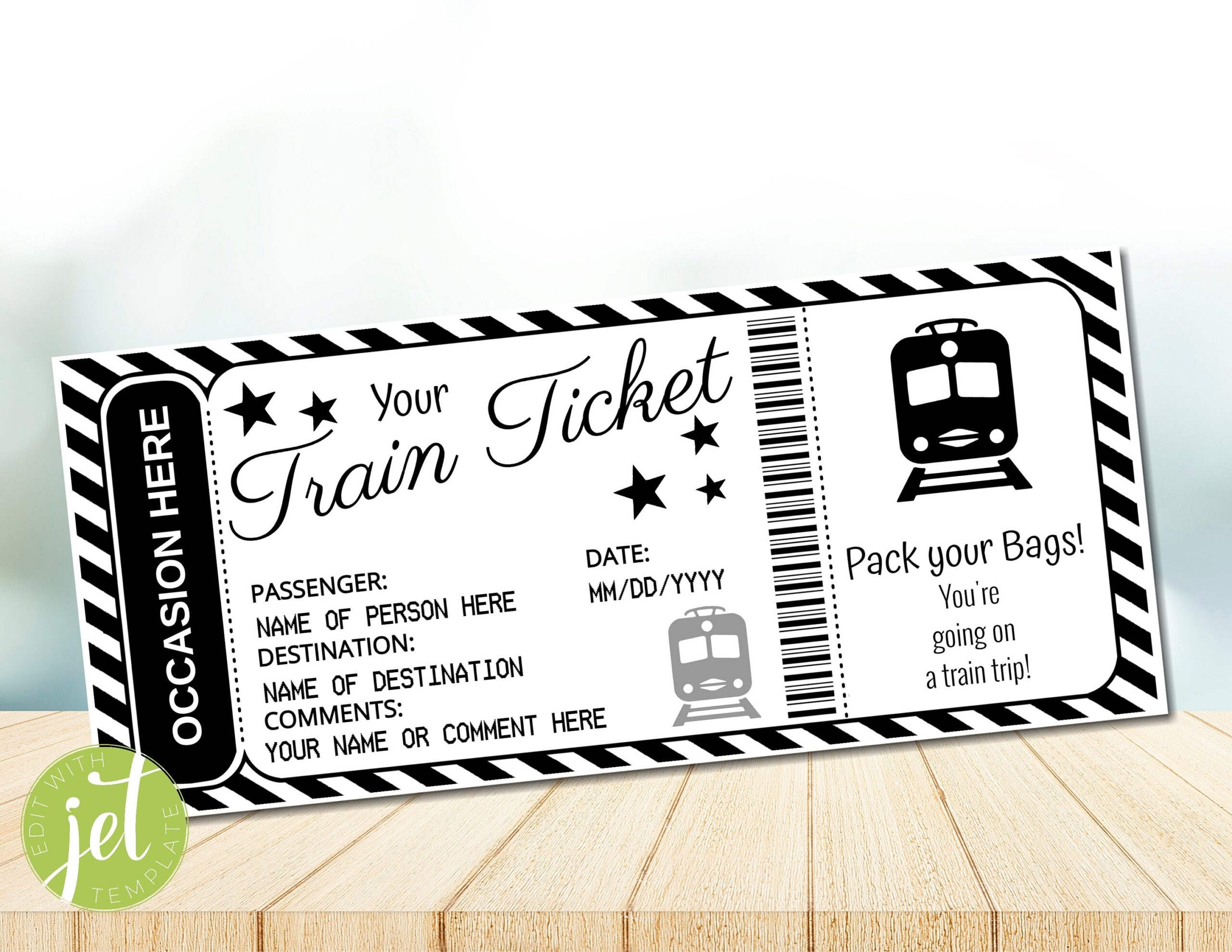 Train Ticket Printable Template