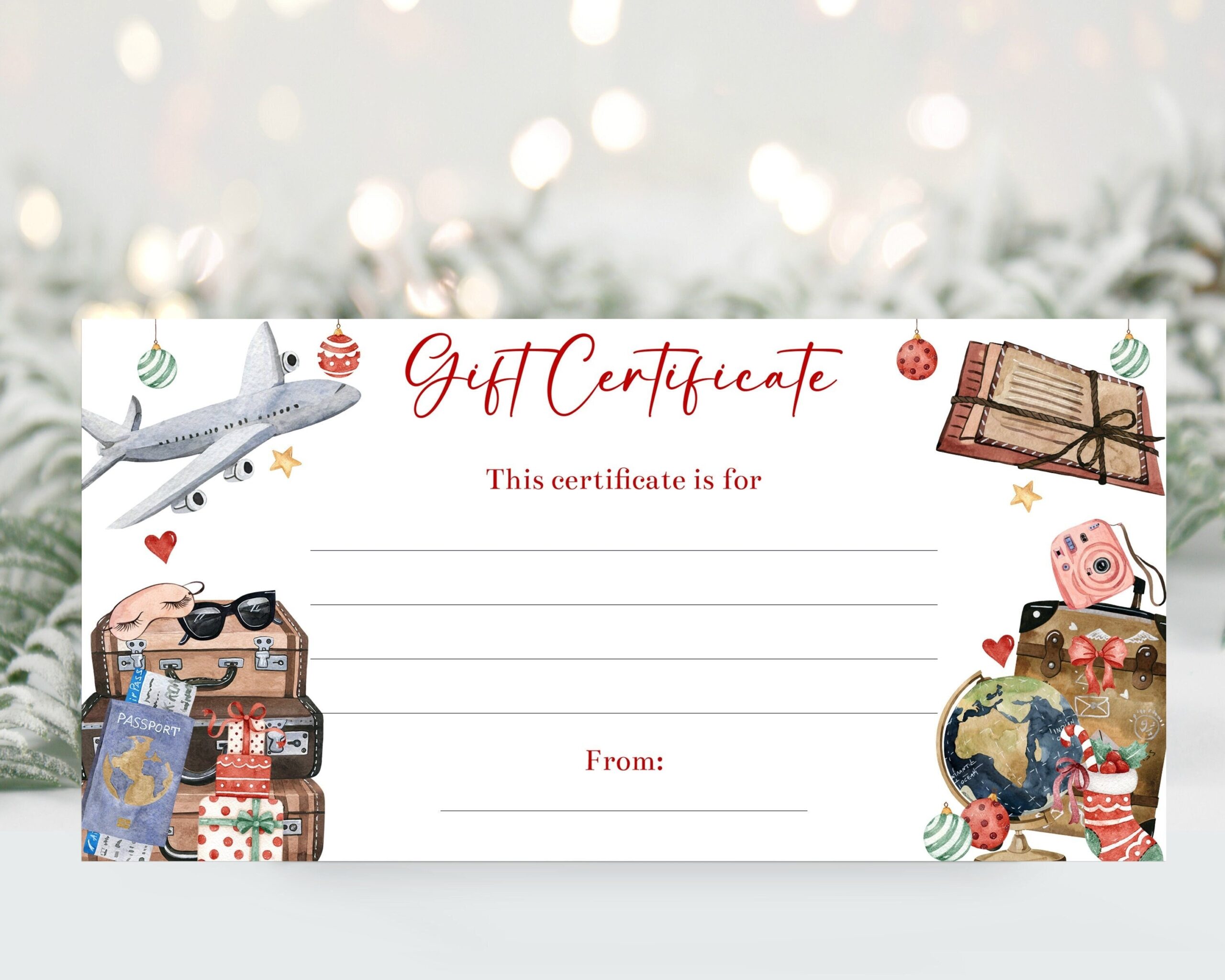 Customizable Free Printable Travel Voucher Template