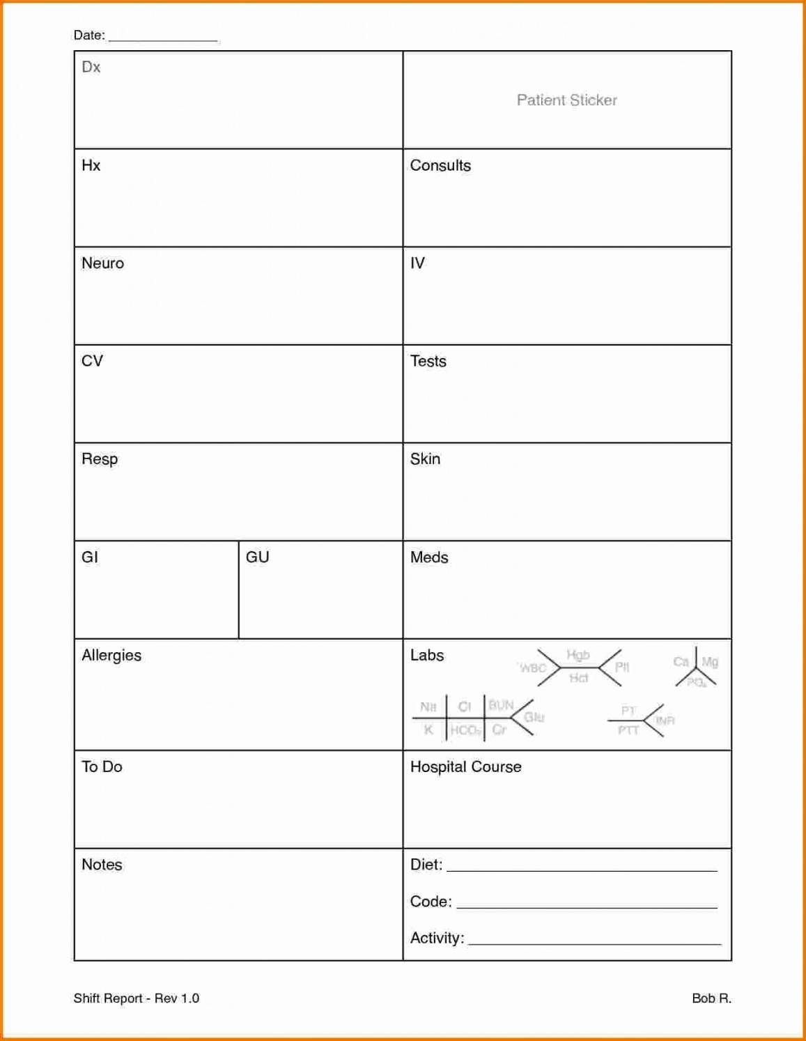 Efficient Nursing Handoff Report Template