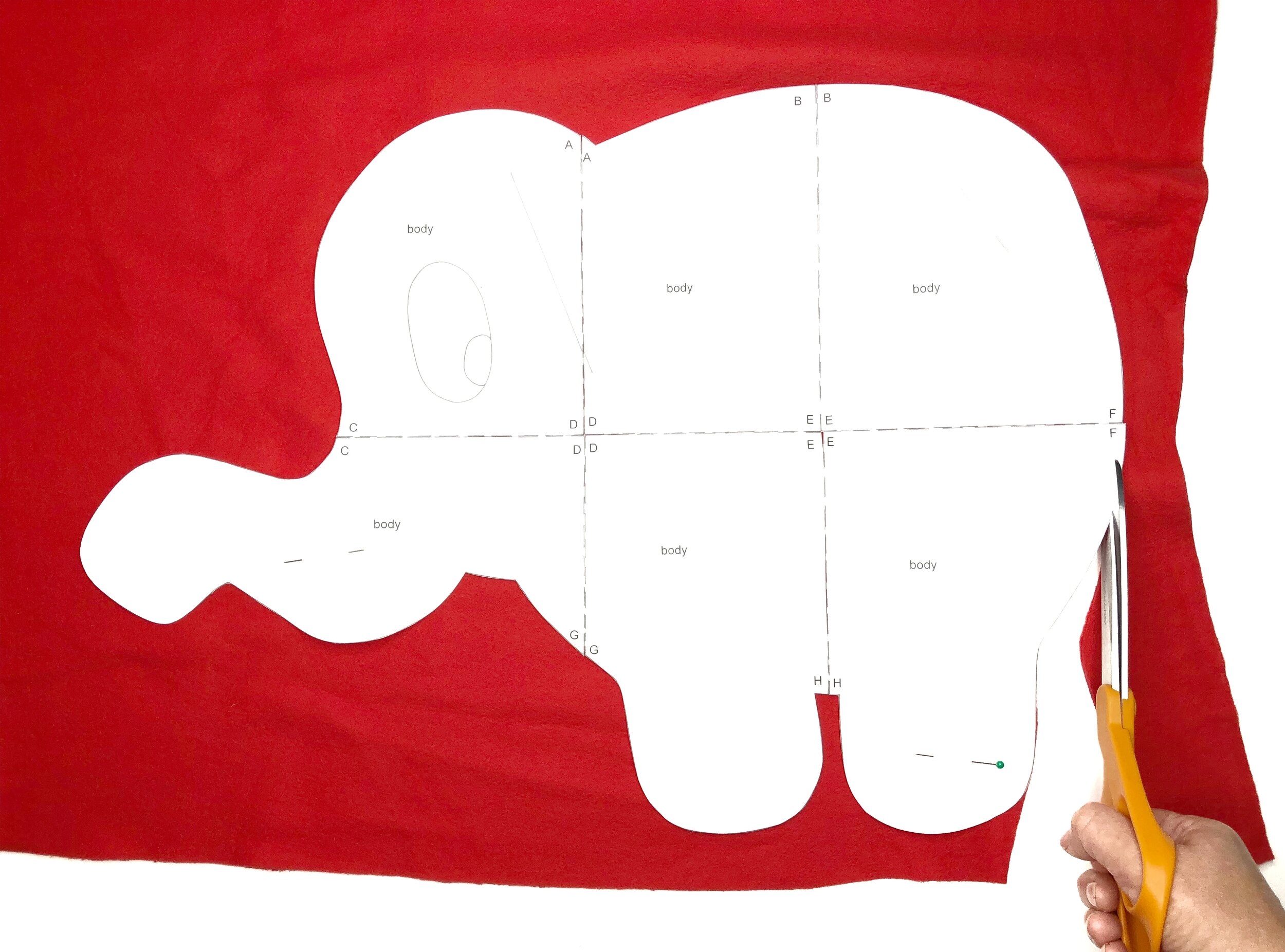 Printable Stuffed Elephant Pattern Template