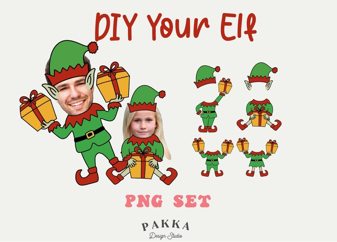 Elf Face Blank Bundle Add Your Own Photo Diy Template Digital Sticker Elf Suit Prop Printable Png For Christmas Gift Etsy