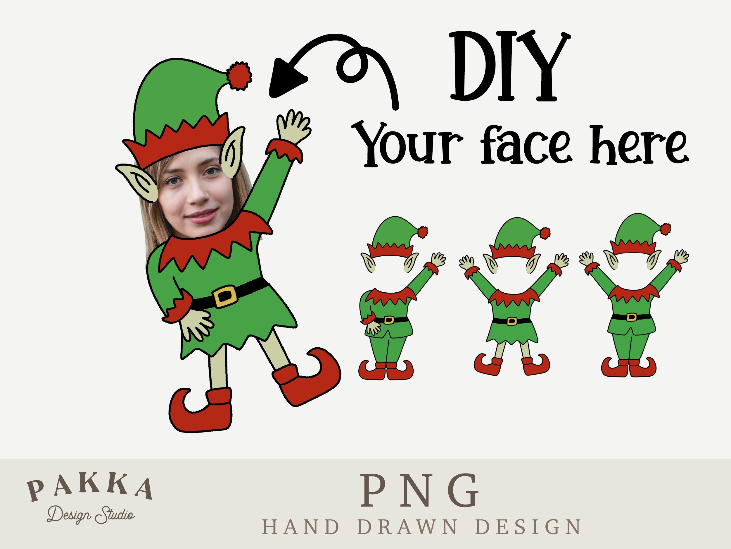 Elf Face Blank Bundle Add Your Own Photo Diy Template printable Png For Christmas Gift Etsy