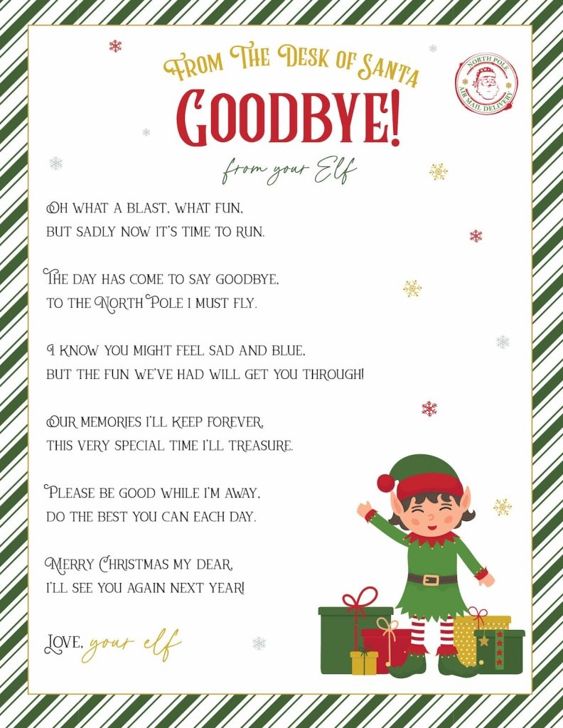 Elf On The Shelf Printable Letter Template