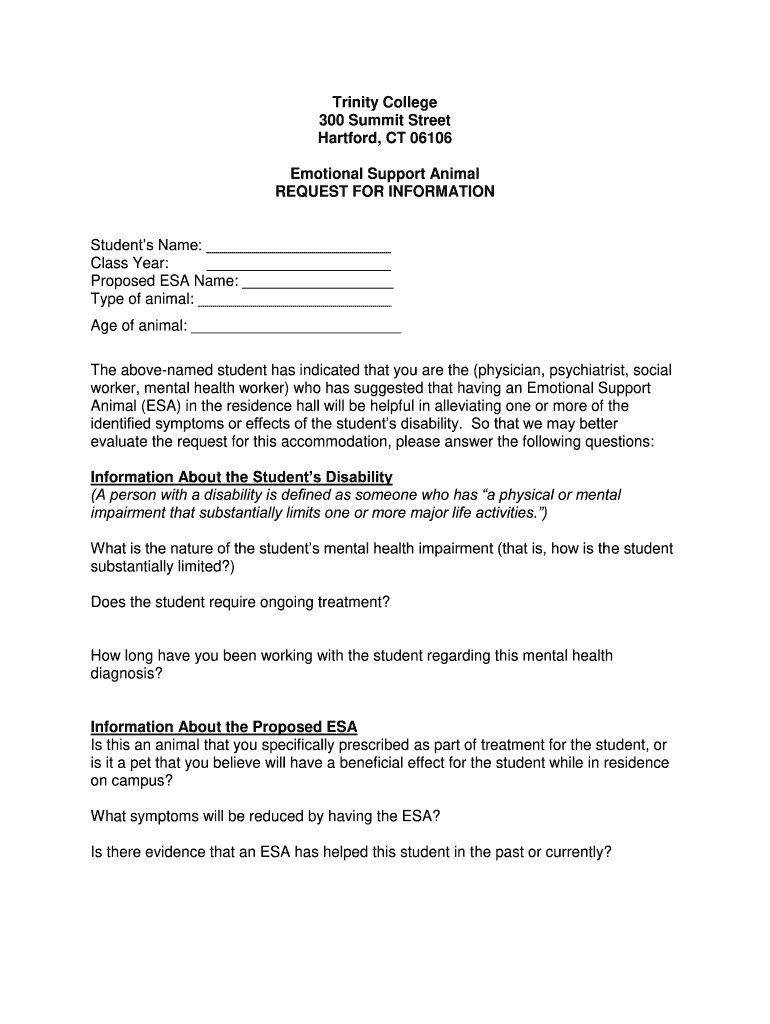 Free Printable Esa Letter Template