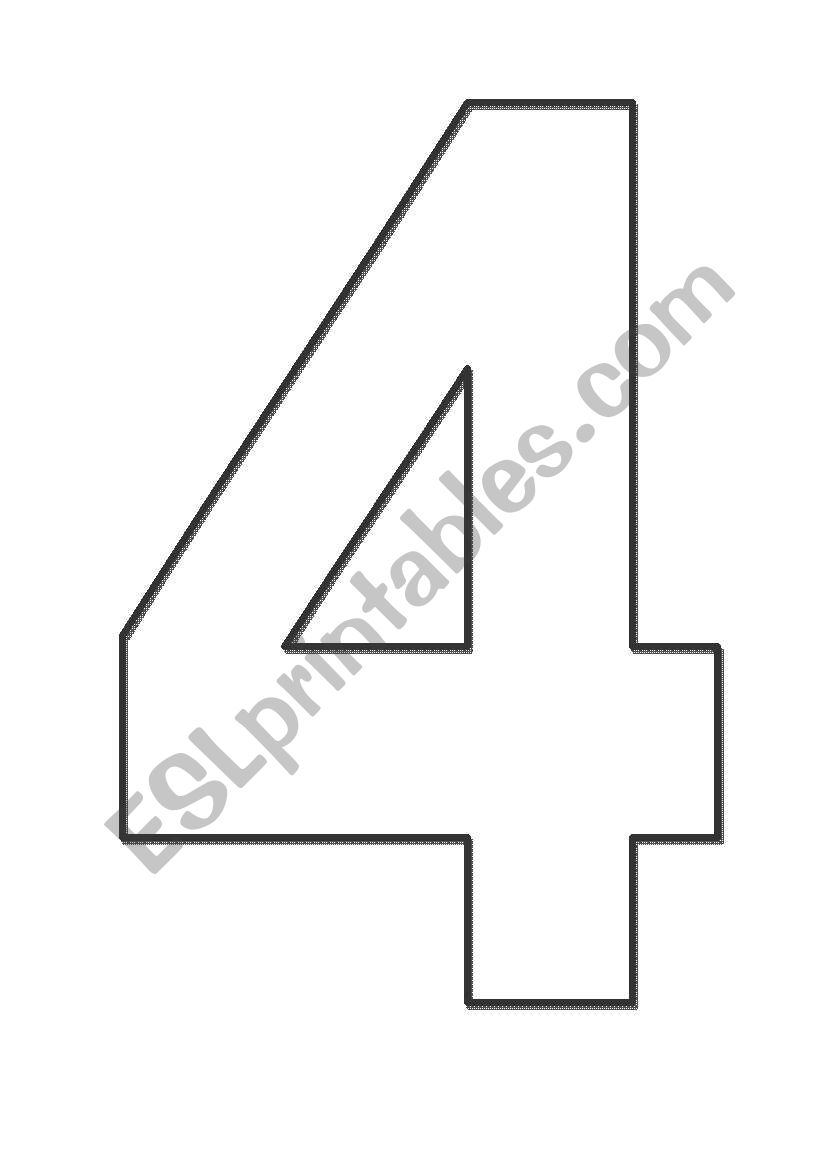 Printable Number 4 Template