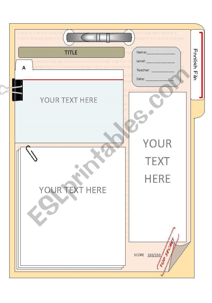 Printable Top Secret File Template