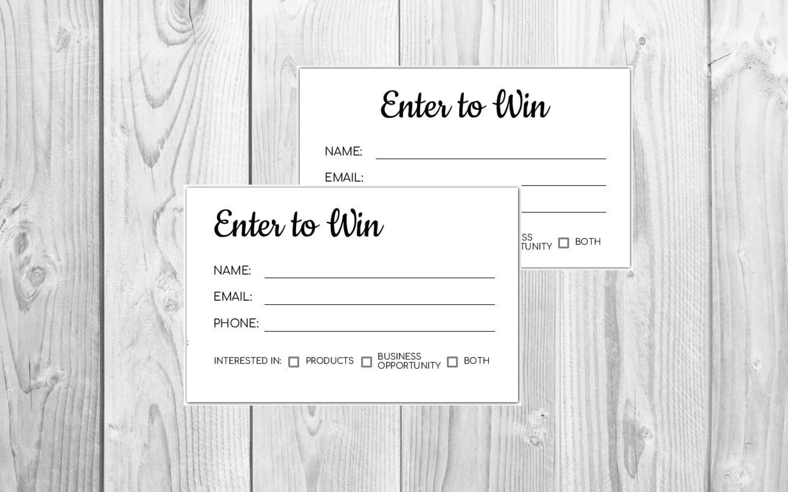 Enter To Win Template Printable Fillable Enter To Win Instant Download US Letter Etsy