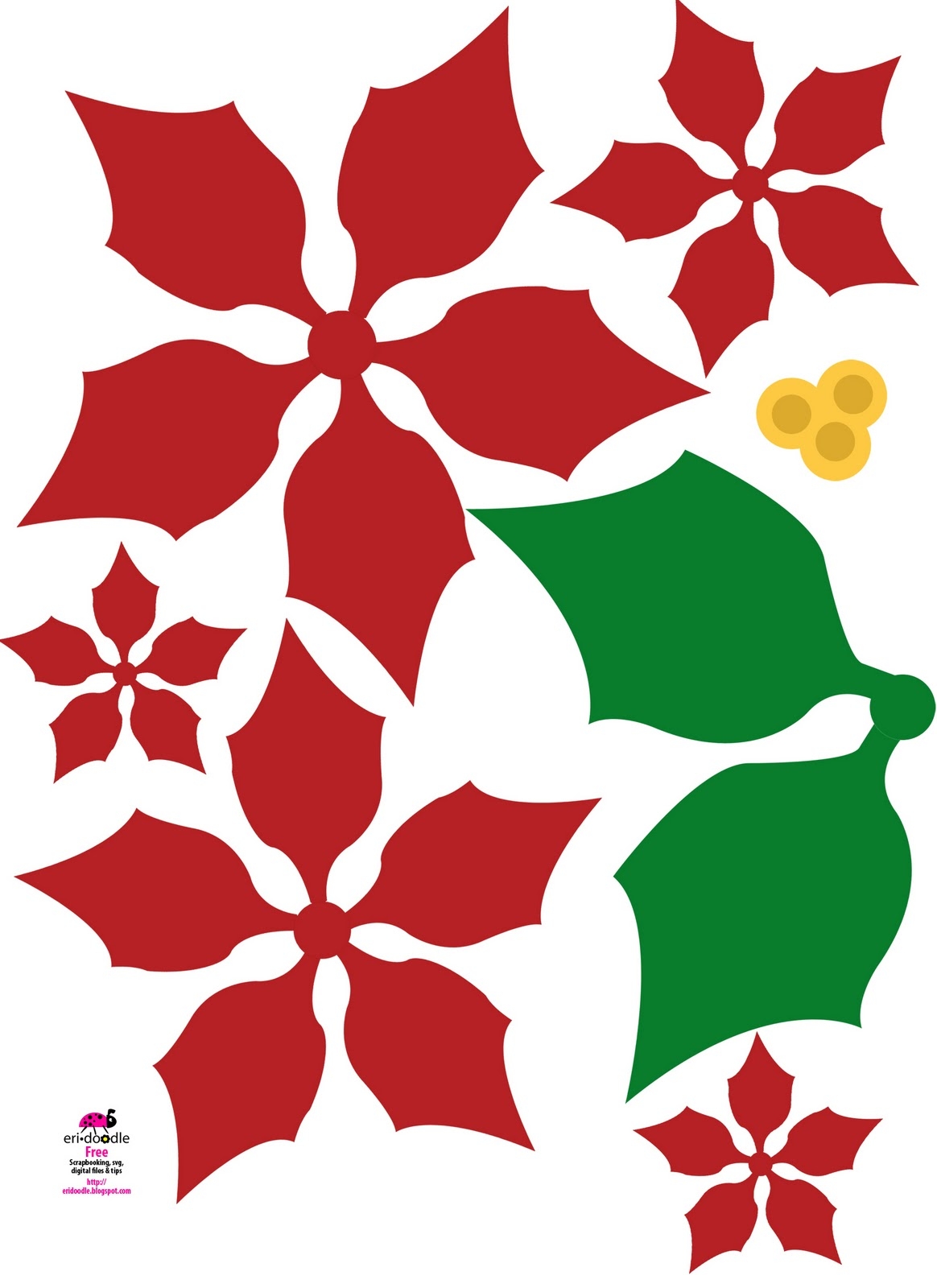 Free Printable Poinsettia Template