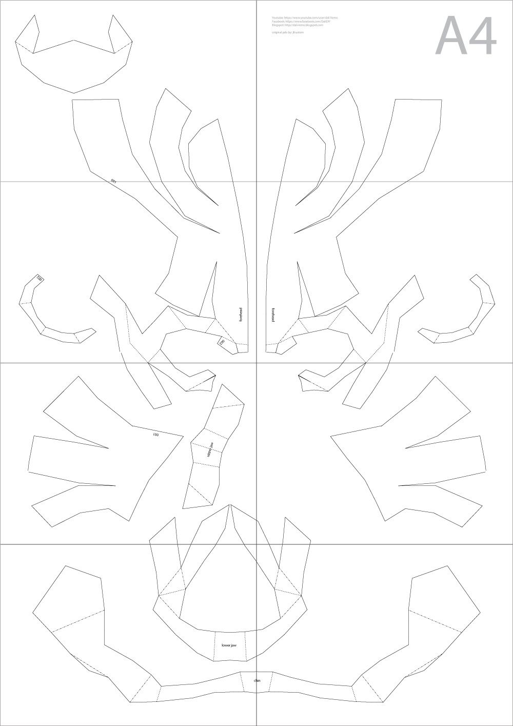 Express Halloween DIY Cardboard Skull Display Props PDF Template Cardboard Mask Geometric Origami Paper Crafts