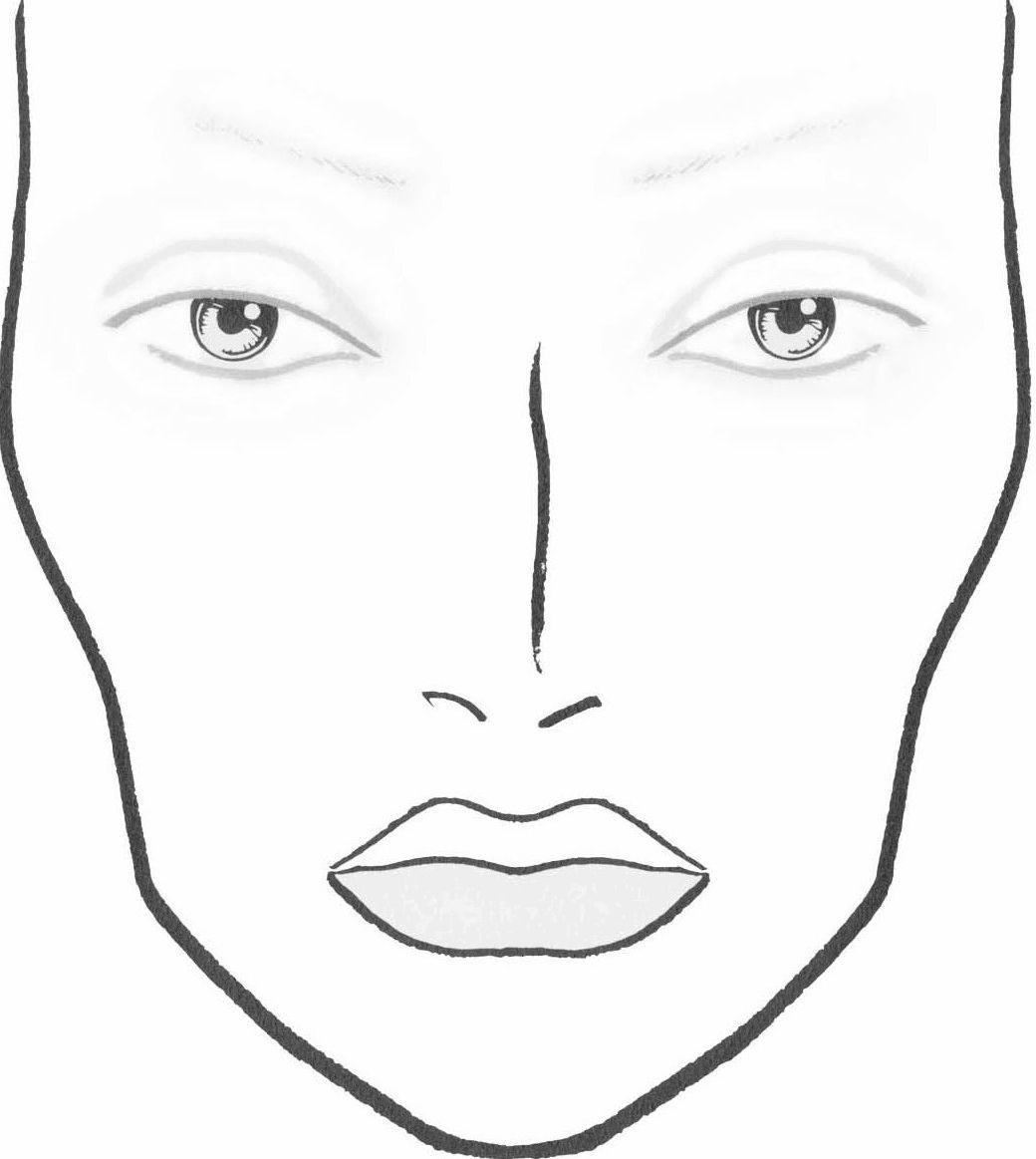 Face Makeup Blank Charts Chart Mac Template Printable Sketch Dolls Facechart Makeupfordolls Sketch Coloring Page Trucco Occhi Trucco Natalizio Trucco