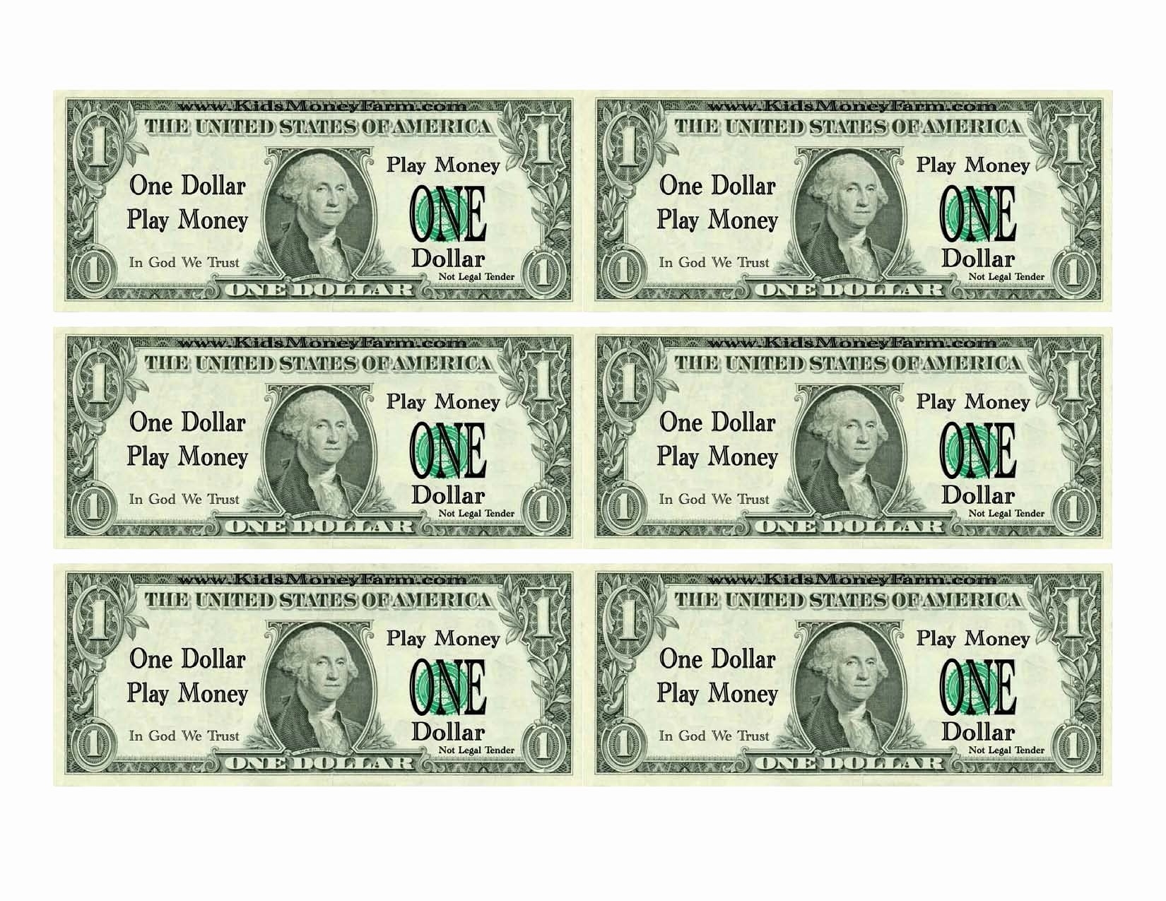Printable Fake Money Template