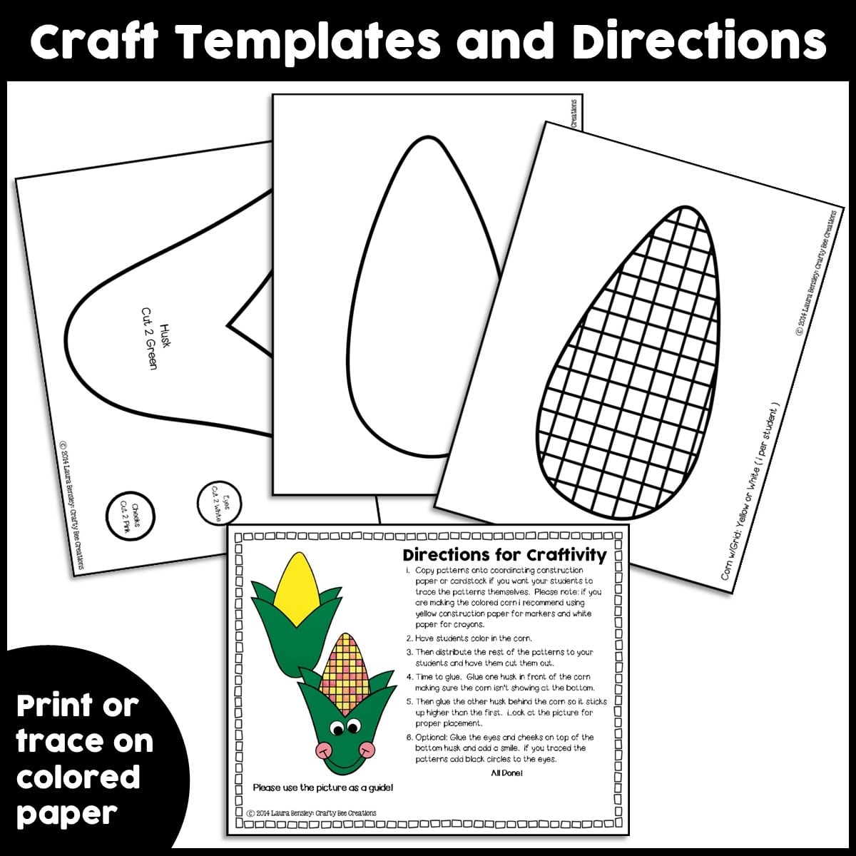 Printable Cut Out Corn Template