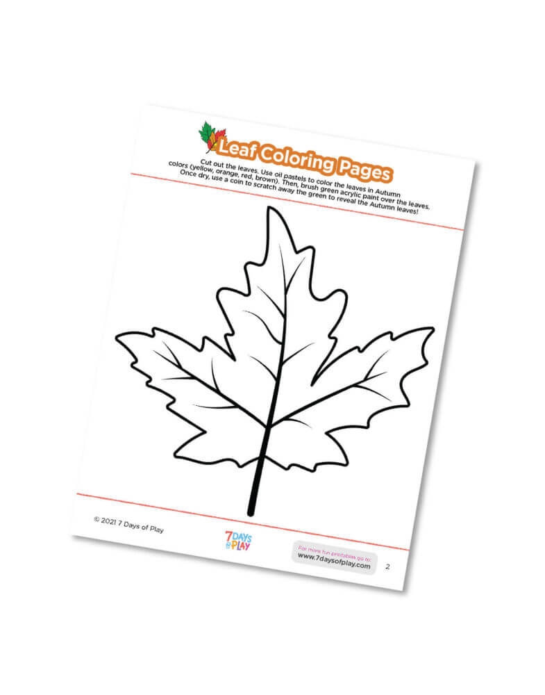 Fall Leaf Craft Template Fun Printable 7 Days Of Play