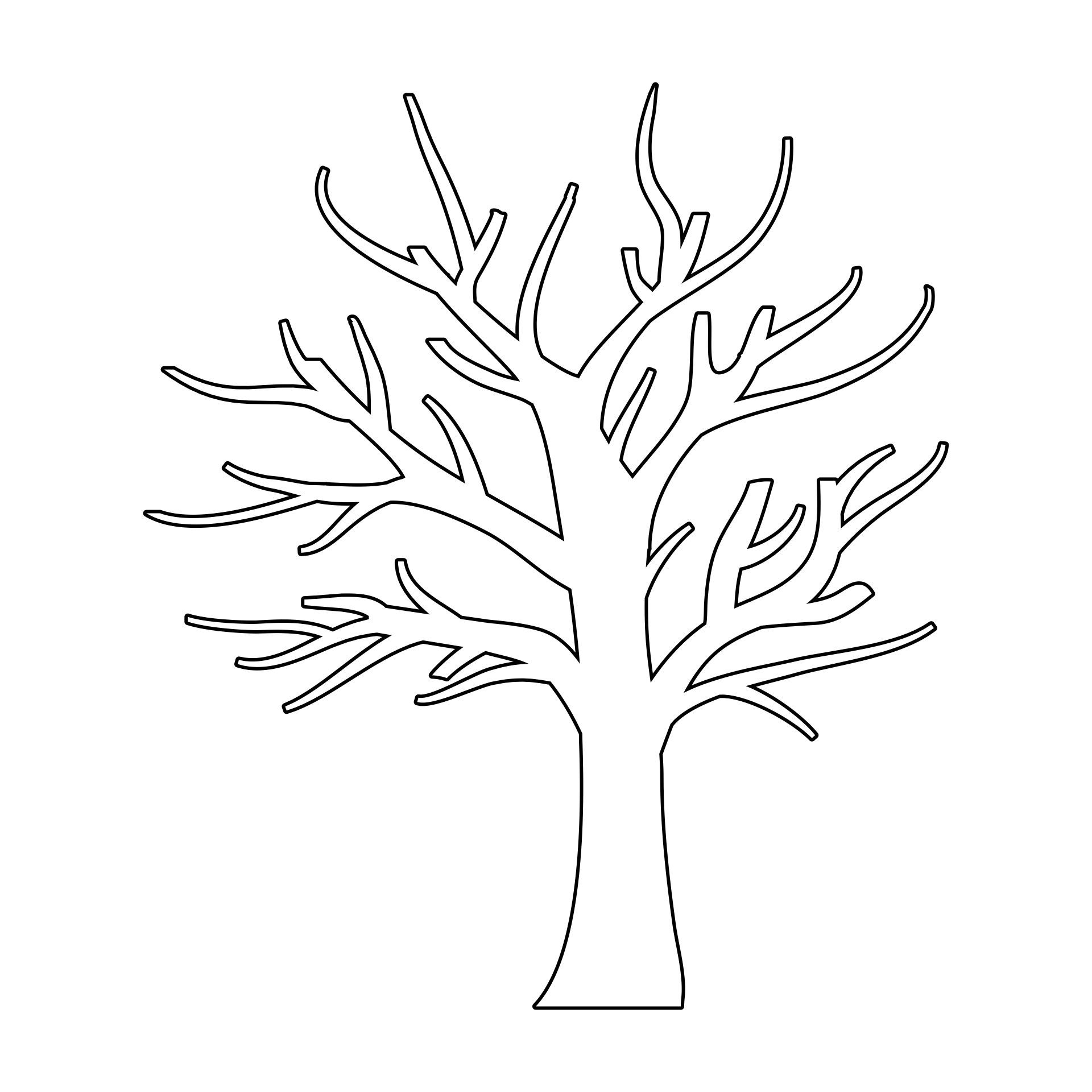 Fall Leaf Templates Printable Tree Drawing Simple Tree Templates Fall Leaf Template