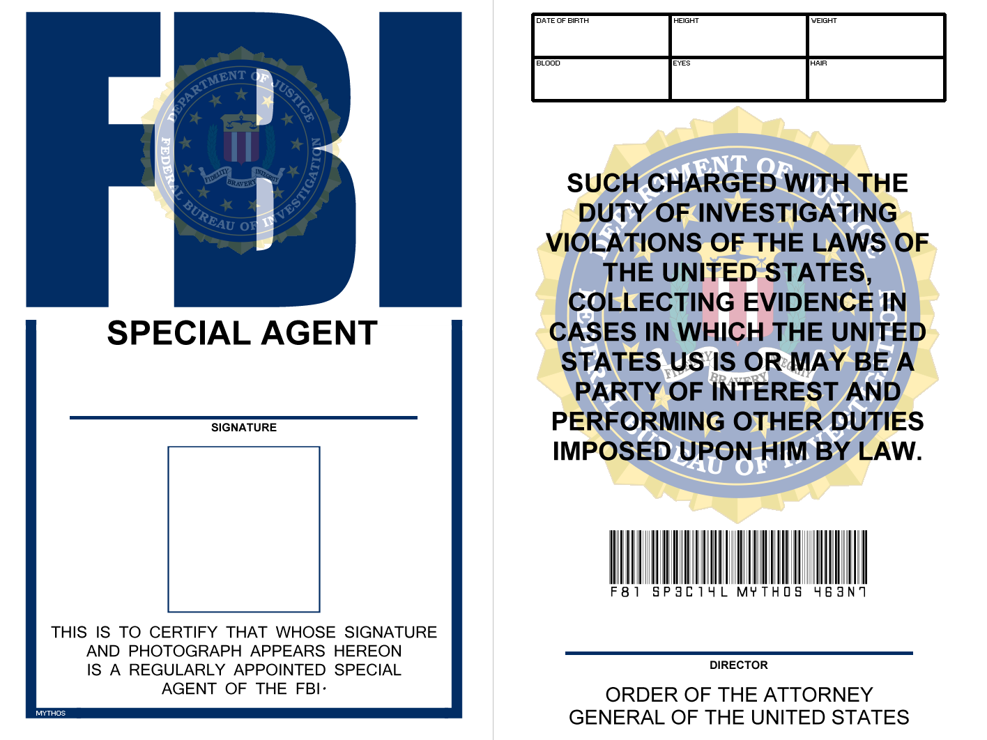 FBI Badge X Files The Dork Cave